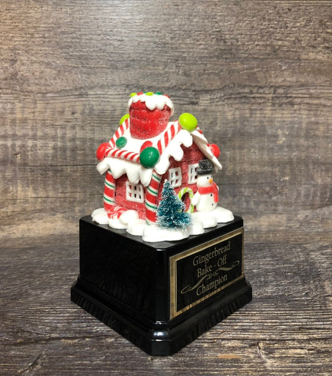 Gingerbread House Cookie Bake Off Trophy Ugly Sweater Trophy Snowman Bottle Brush Tree Christmas Cookie Gingerbread Man Christmas Decor