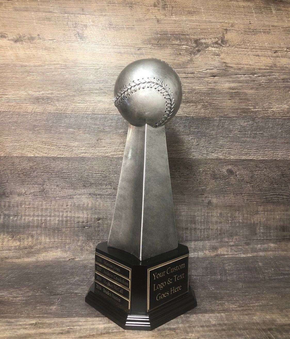 Baseball Trophy Fantasy Baseball Perpetual Trophy XL Antique Silver Award FBB Baseball League Champion Championship Team Award Personalized