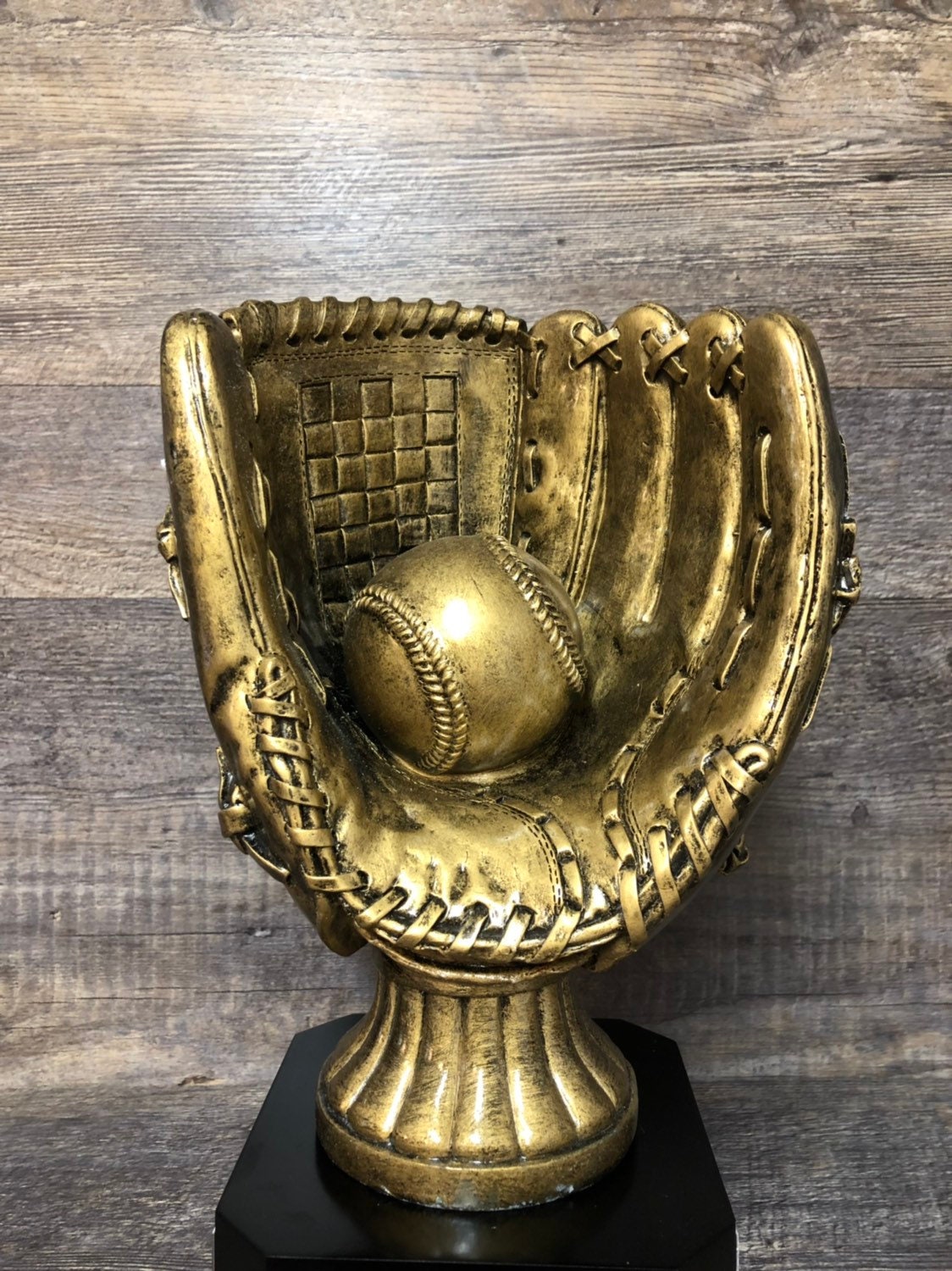 Baseball Trophy Fantasy Perpetual Trophy XL Antique Gold Glove Award FBB Baseball League Champion Championship Team Award Personalized