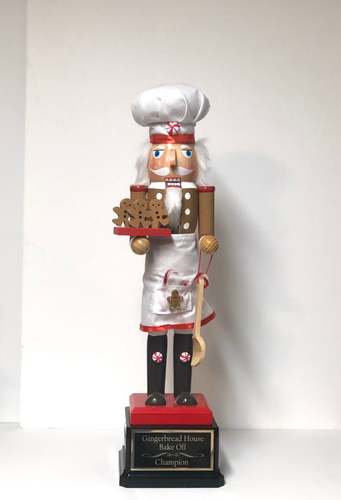 17" Gingerbread House Cookie Bake Off Christmas Nutcracker Trophy Ugly Sweater Contest Large GINGERBREAD MAN Nutcracker Holiday Decor