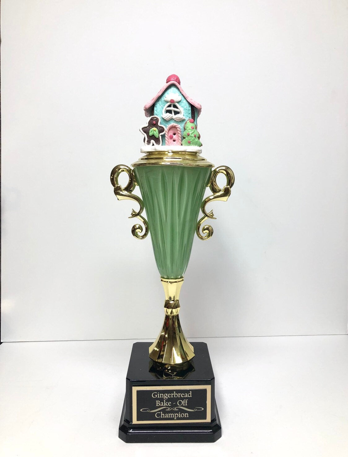 Gingerbread Decorating Trophy Cookie Bake Off Ugliest Ugly Sweater Contest Family Christmas Trivia Night Trophy Pastel Christmas Decor