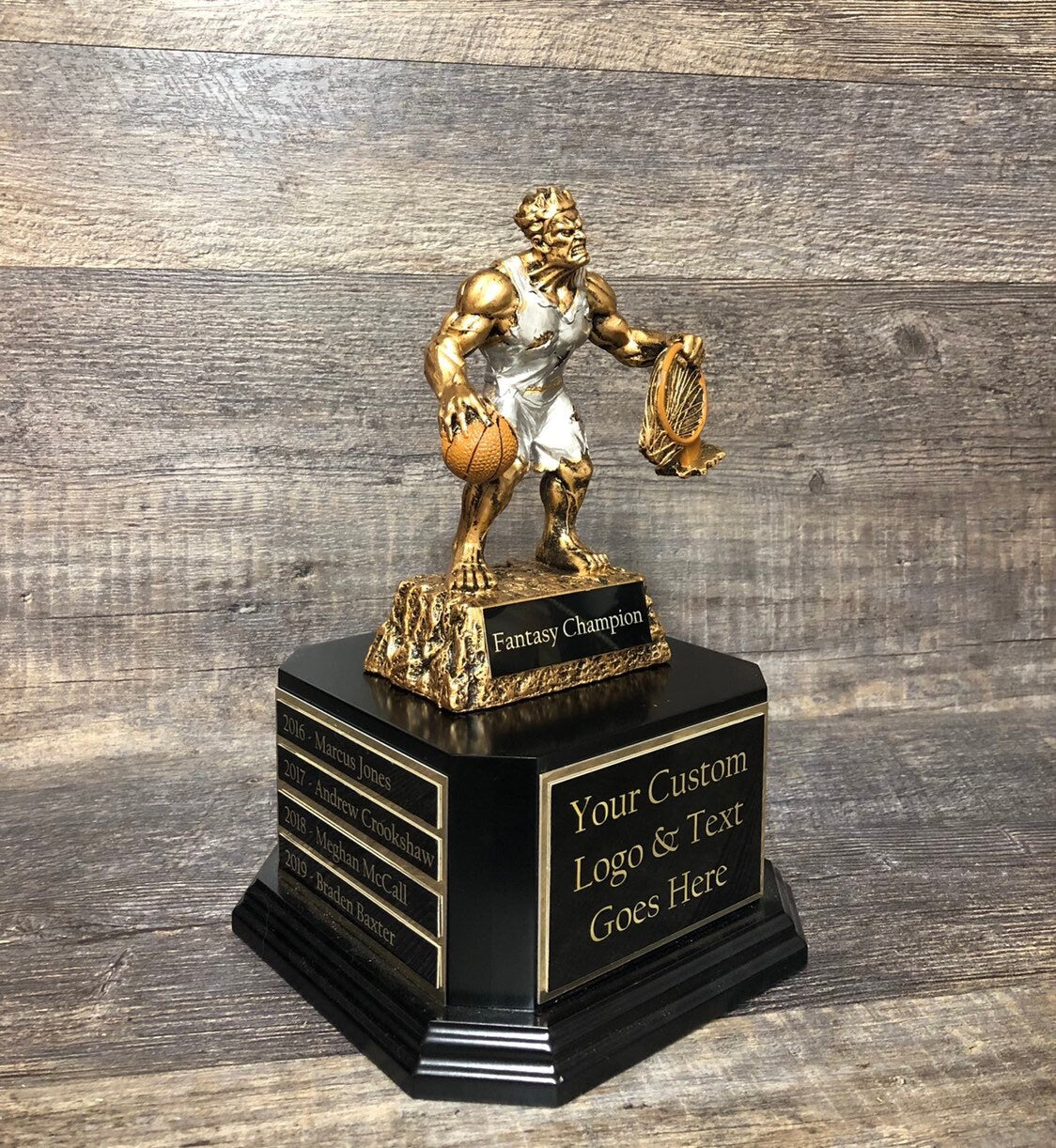 Fantasy Basketball Trophy Basketball Madness Beast Trophy 6 or 12 Perpetual Trophy League Bracket Winner Fantasy Basketball Award Trophy