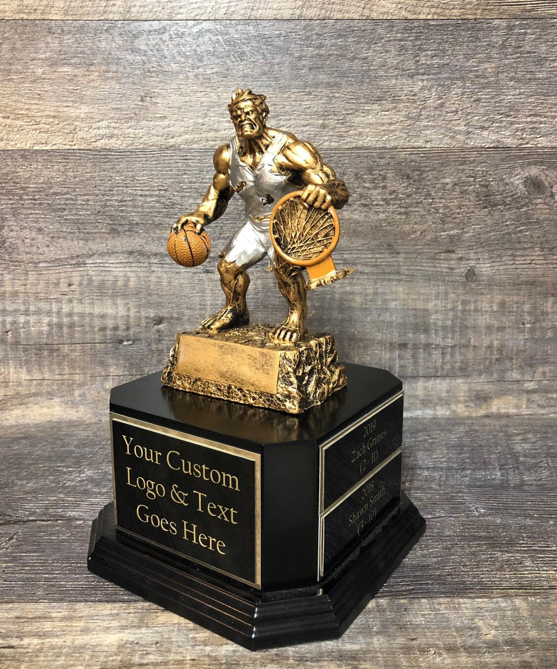 Fantasy Basketball Trophy Basketball Madness Beast Trophy 6 or 12 Perpetual Trophy League Bracket Winner Fantasy Basketball Award Trophy
