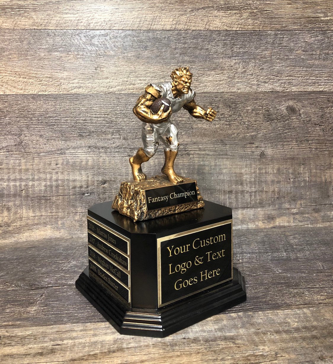 Fantasy Football Trophy FFL Beast Trophy 6 or 12 Perpetual Trophy League Winner Fantasy Football League Championship Award Trophy