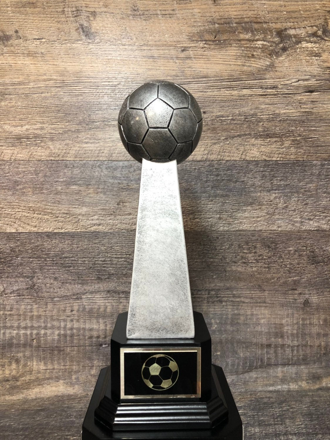 Soccer Trophy Fantasy Soccer Football League Trophy Antique Silver Soccer Trophy 6 or 12 Year Perpetual Championship League Award