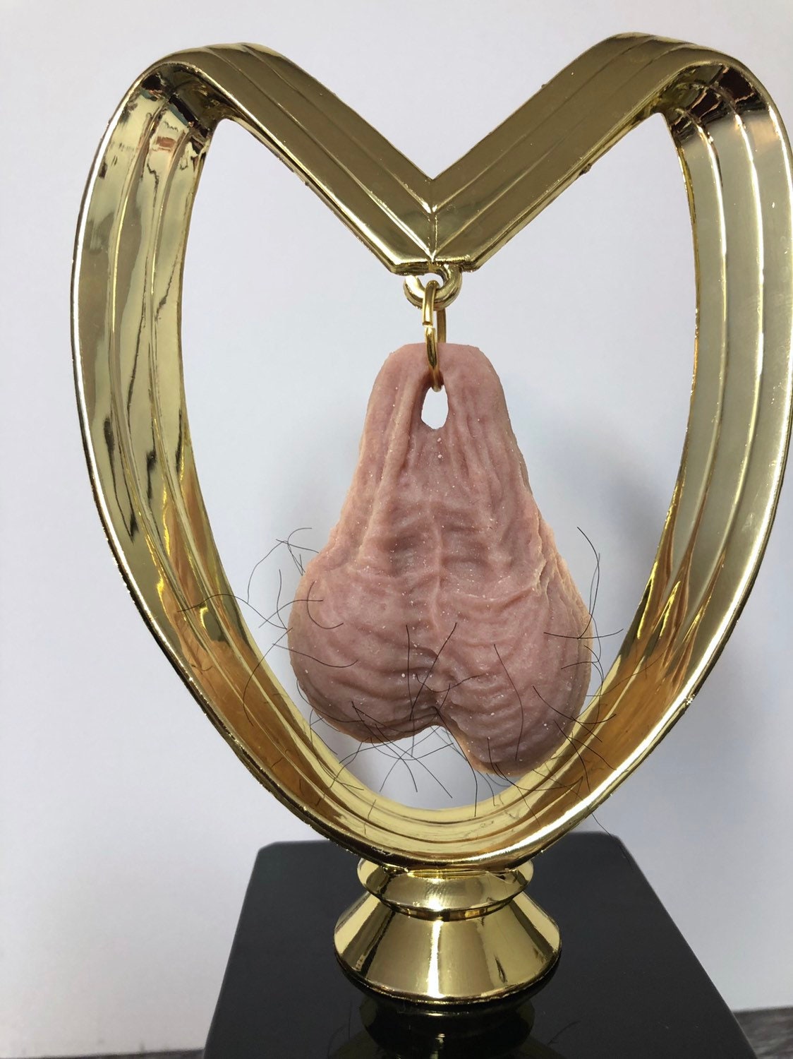 Funny HAIRY Balls Testicle Trophy Birthday Gift Bachelor Bachelorette Gag Gift Adult Humor Nut Sack Penis Testicle