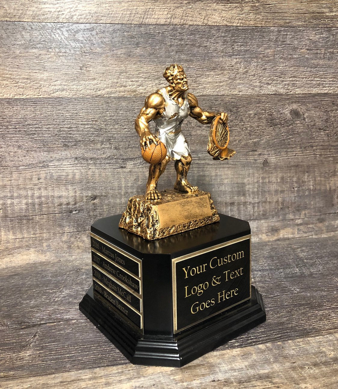 Fantasy Basketball Trophy Basketball Madness Beast Trophy 6 or 12 Perpetual Trophy League Bracket Winner Fantasy Basketball Award Trophy