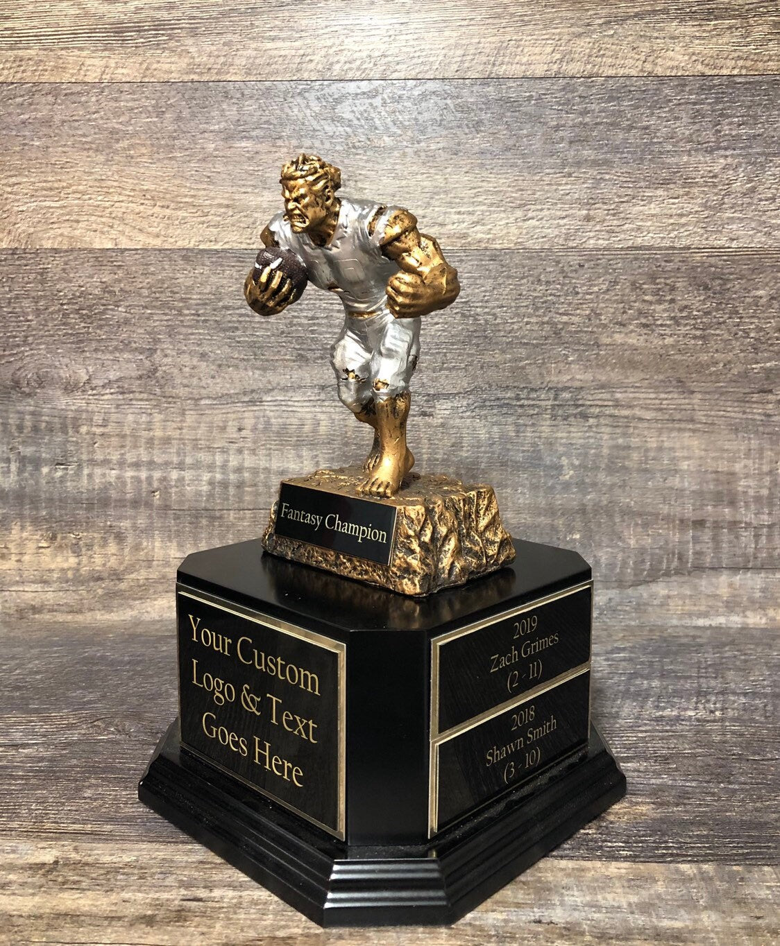 Fantasy Football Trophy FFL Beast Trophy 6 or 12 Perpetual Trophy League Winner Fantasy Football League Championship Award Trophy