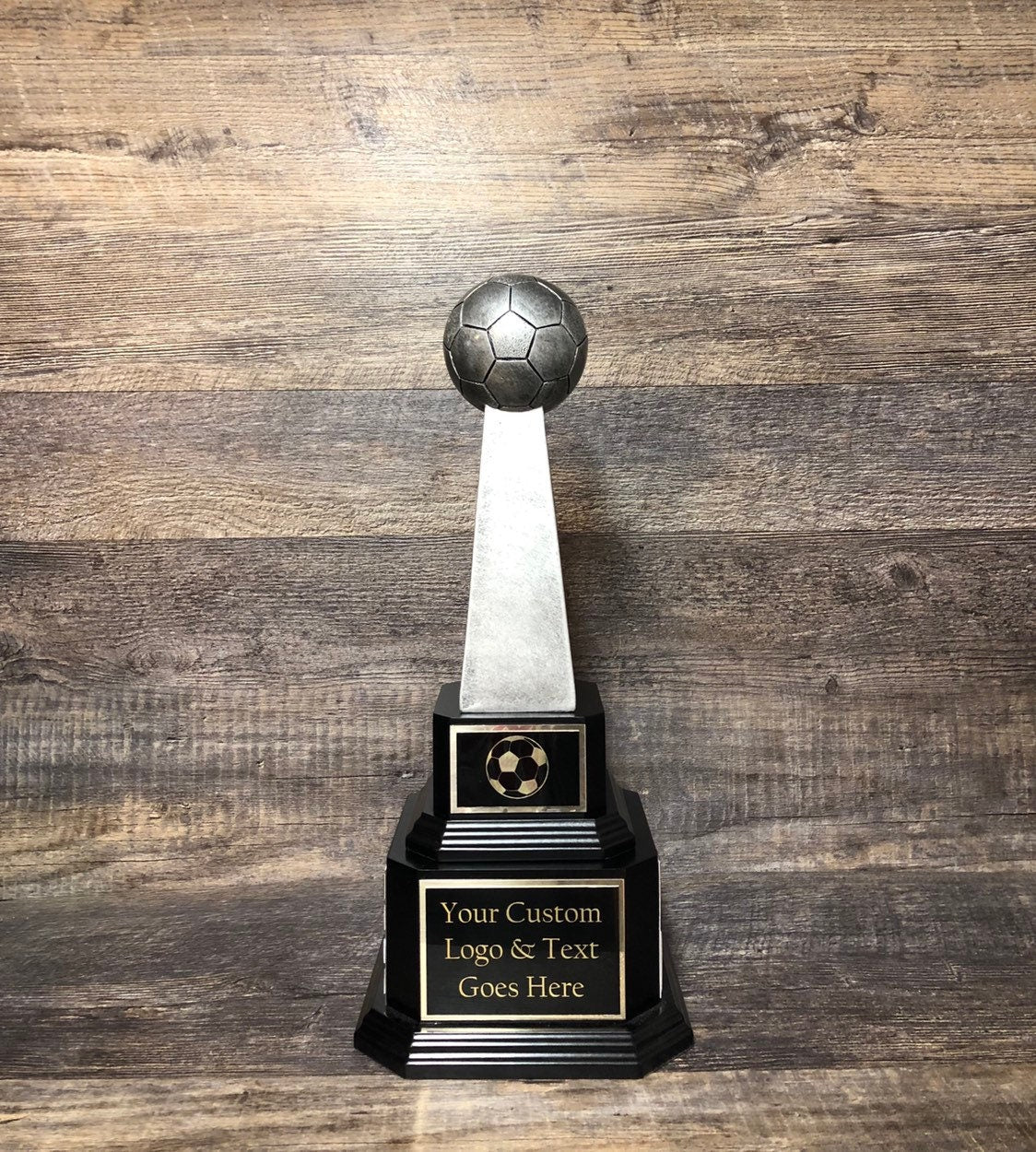 Soccer Trophy Fantasy Soccer Football League Trophy Antique Silver Soccer Trophy 6 or 12 Year Perpetual Championship League Award
