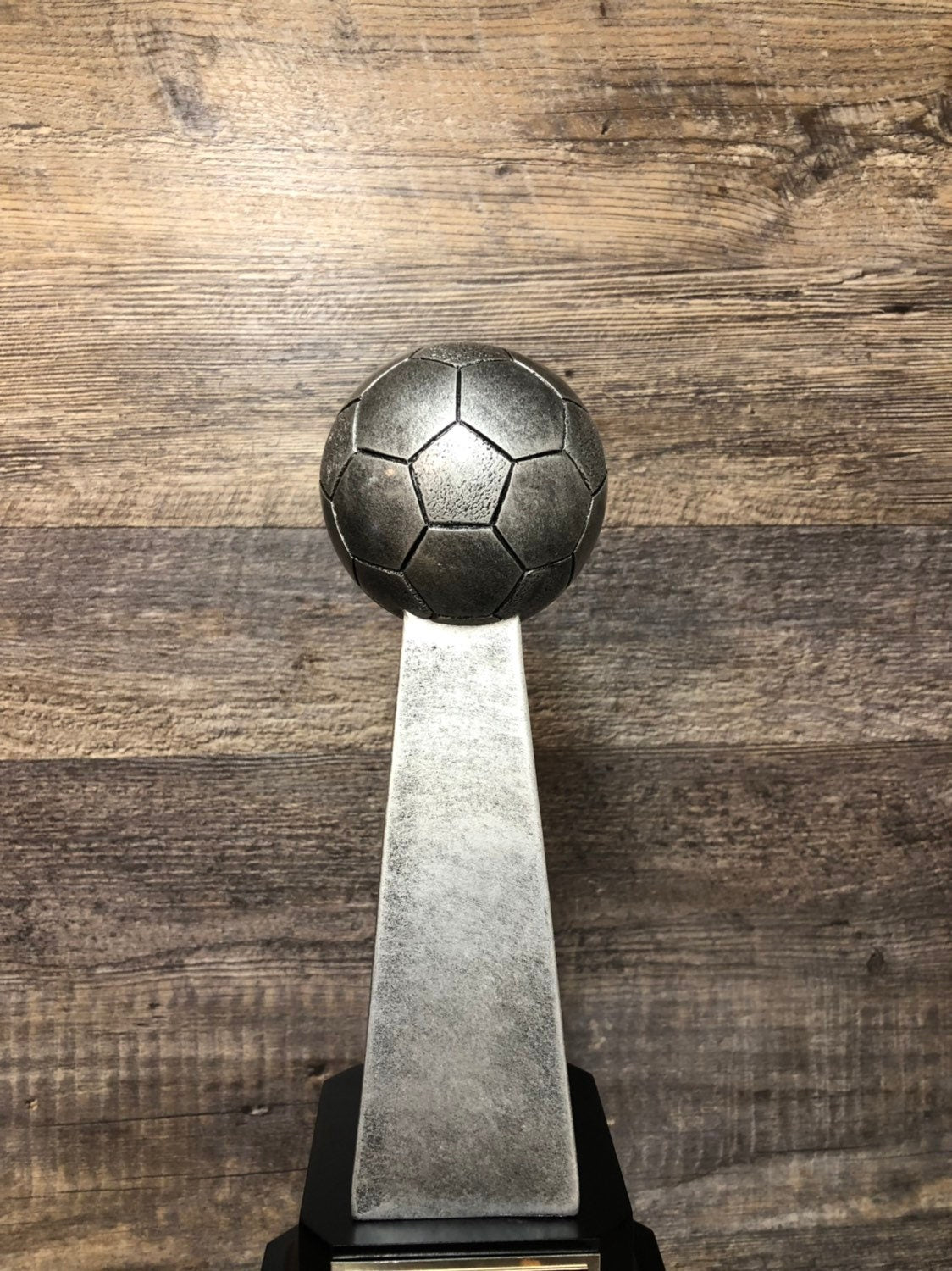 Soccer Trophy Fantasy Soccer Football League Trophy Antique Silver Soccer Trophy 6 or 12 Year Perpetual Championship League Award