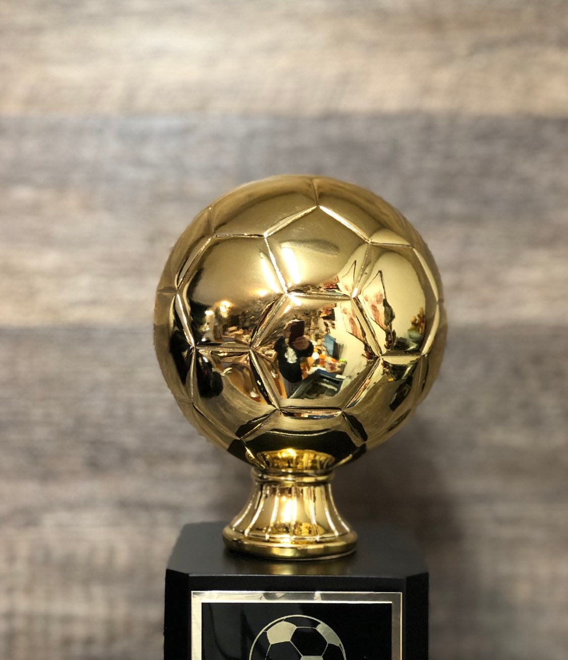 Soccer Trophy Fantasy Soccer Football League Trophy Shiny Gold Soccer Ball 6 or 12 Year Perpetual Championship League Award