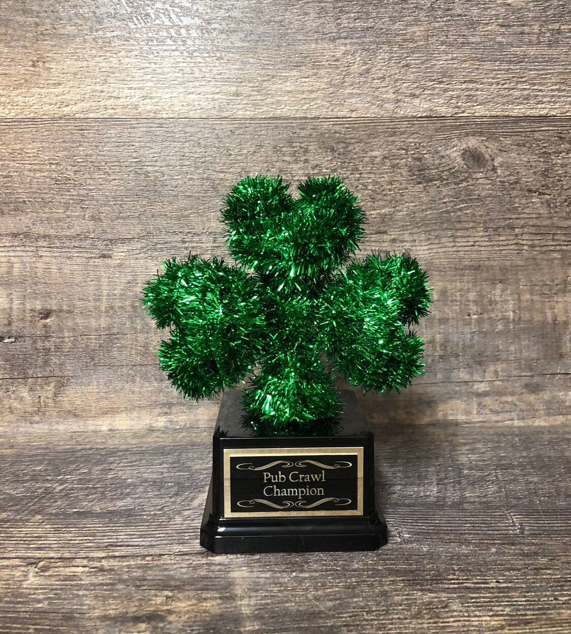St Patrick's Day Shamrock Trophy Shenanigans Pub Crawl Champion Award Winner Leprechaun Best Irish Jig Dance Shamrock Centerpiece Decor