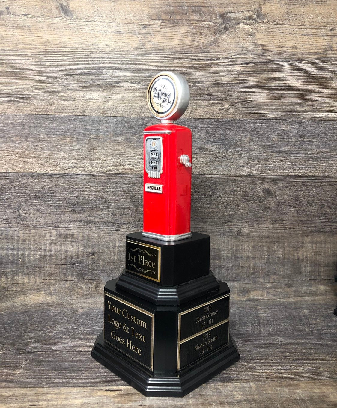 Car Show Perpetual Trophy Racing Trophy Gas Pump Hot Rod Trophy Award Winner Best In Show Antique Car Show Award Trophy Red Vintage Gas Pump