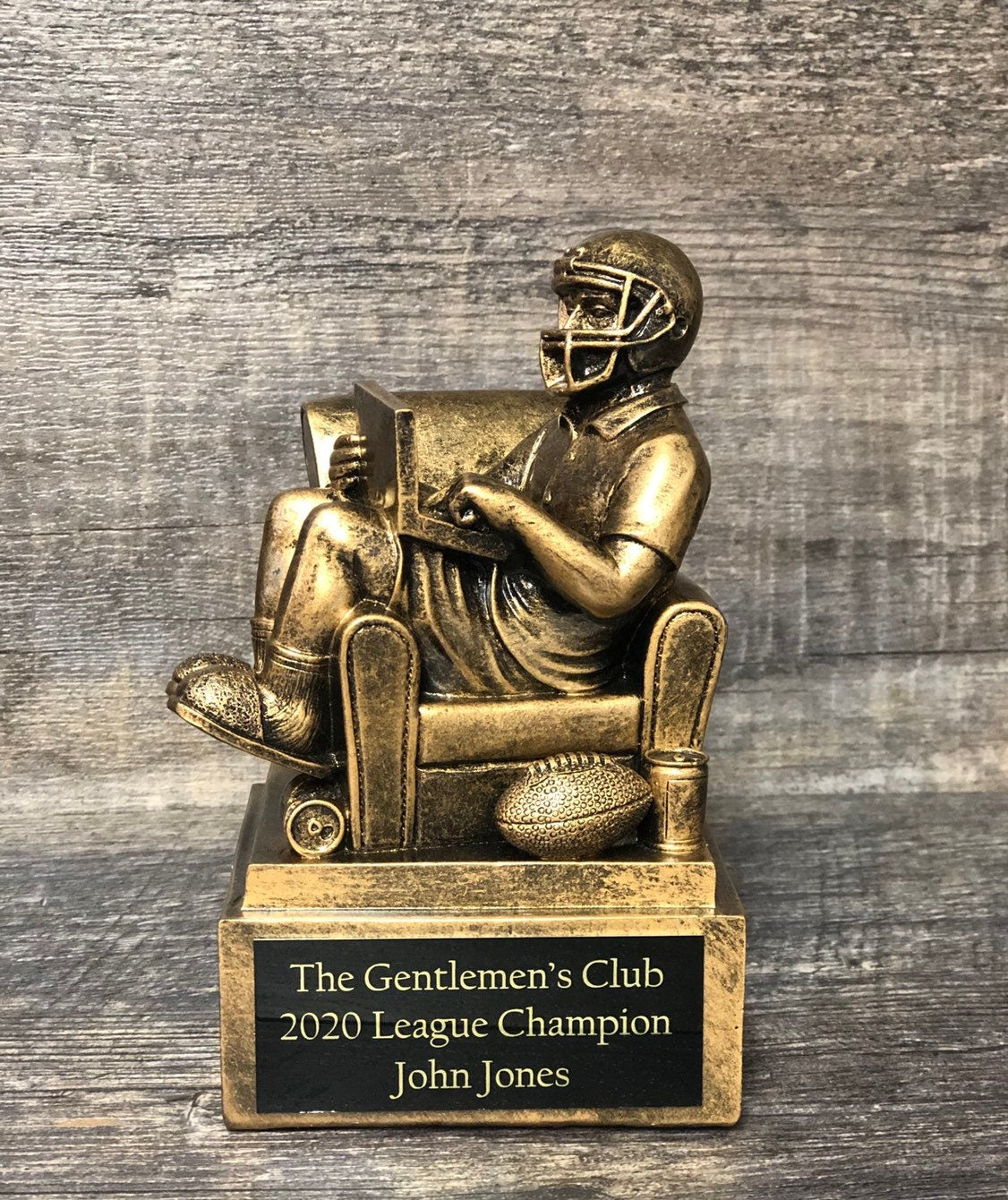 Fantasy Football Trophy League Trophy FFL Champ Champion Winner Fantasy League Sports Award Armchair Quarterback Free Engraving