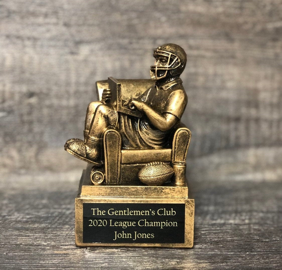 Fantasy Football Trophy League Trophy FFL Champ Champion Winner Fantasy League Sports Award Armchair Quarterback Free Engraving