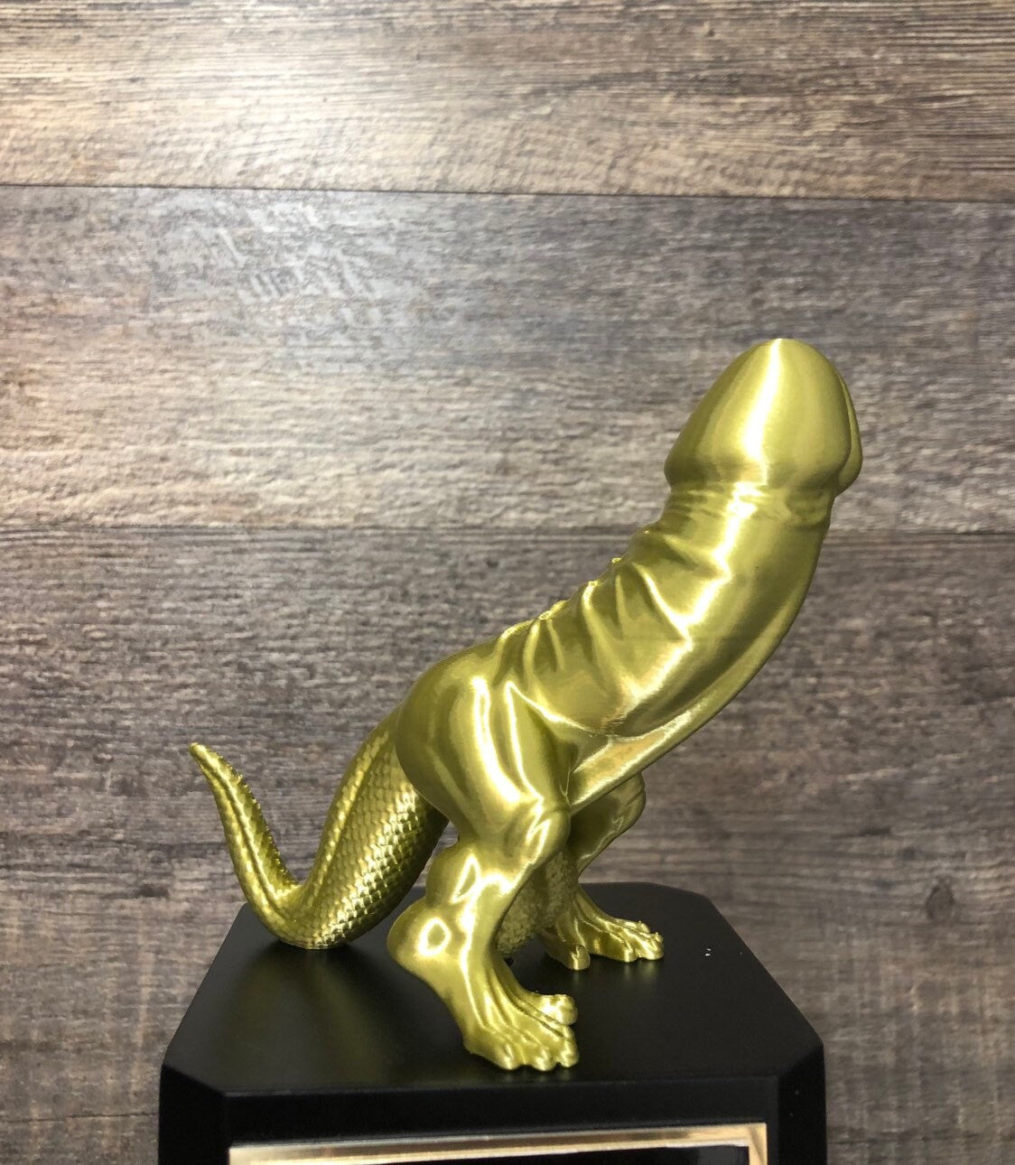 FFL Golden Dickasaurus LOSER Trophy Fantasy Football Loser Trophy Funny Award Perpetual Trophy Last Place Dinosaur Dickhead Penis Award