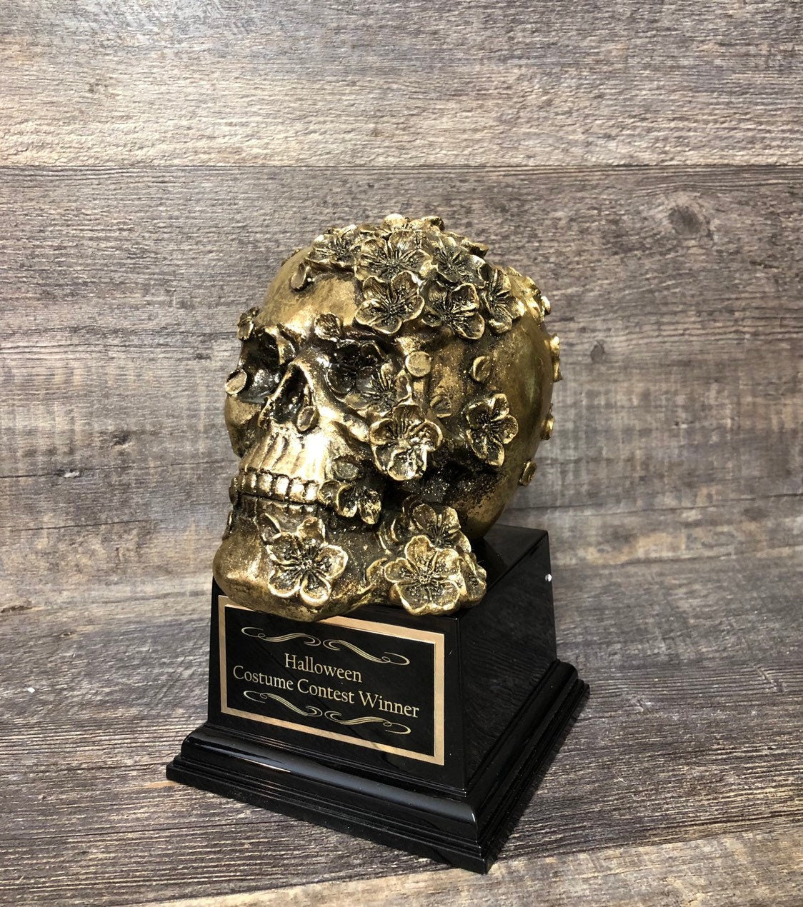 Halloween Trophy Floral Skull Costume Contest Winner Scariest Costume Pumpkin Carving Halloween Decor Dia De Los Muertos