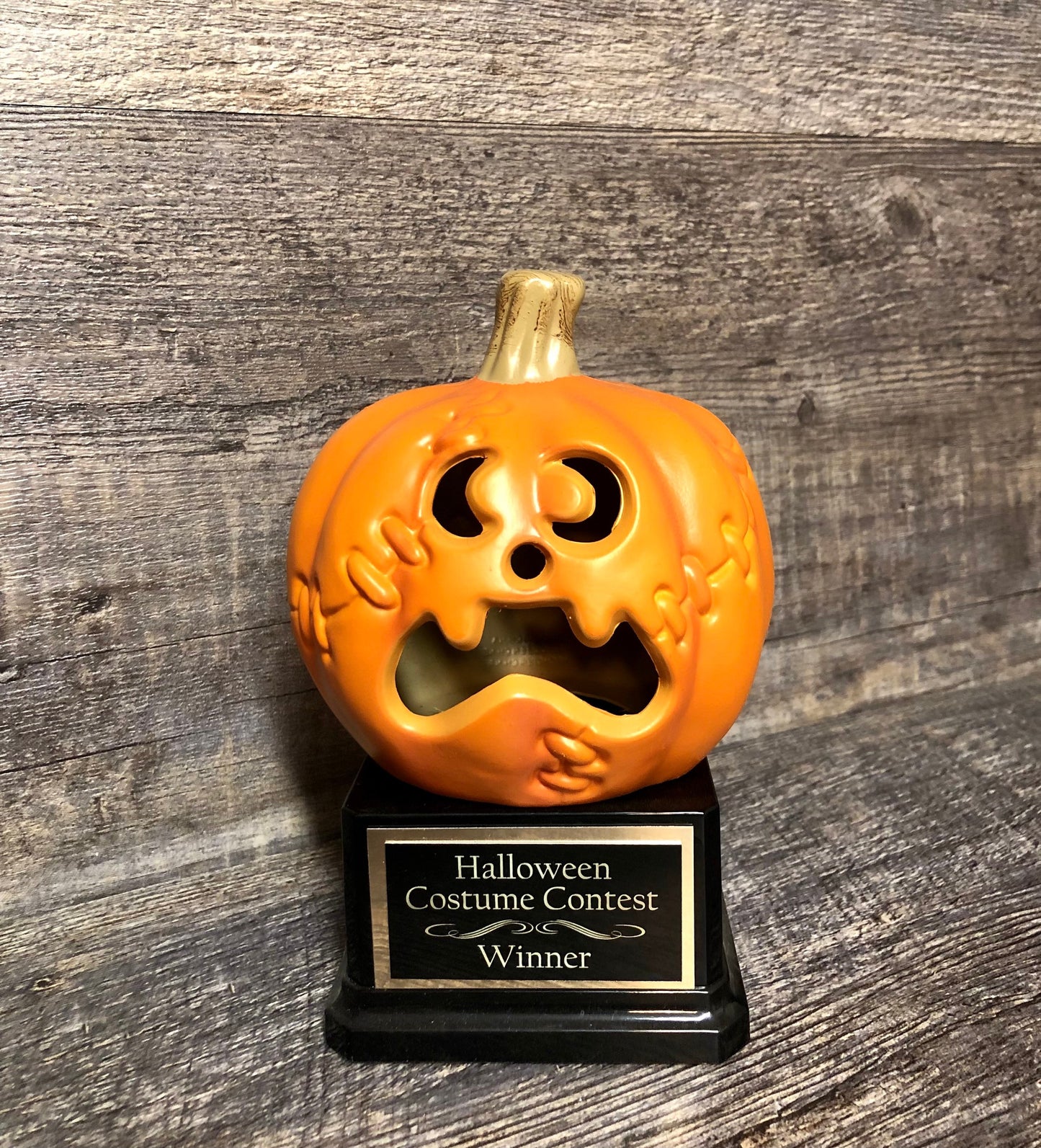 Halloween Pumpkin Trophy Carving Contest Jack O Lantern Frankenstein Scariest or Best Costume Contest Prize Pumpkin Halloween Trophies