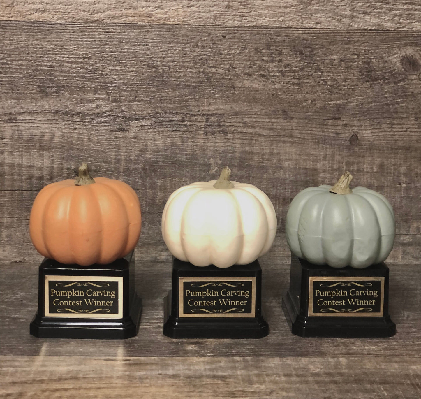 Halloween Trophy Trophies Set of 3 Mini Pumpkins Costume Contest Winner Pumpkin Carving Contest Halloween Decor Trunk or Treat