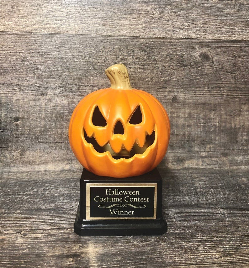 Halloween Pumpkin Trophy Carving Contest Jack O Lantern Trophy or Best Costume Contest Prize Pumpkin Halloween Decor Halloween Trophies