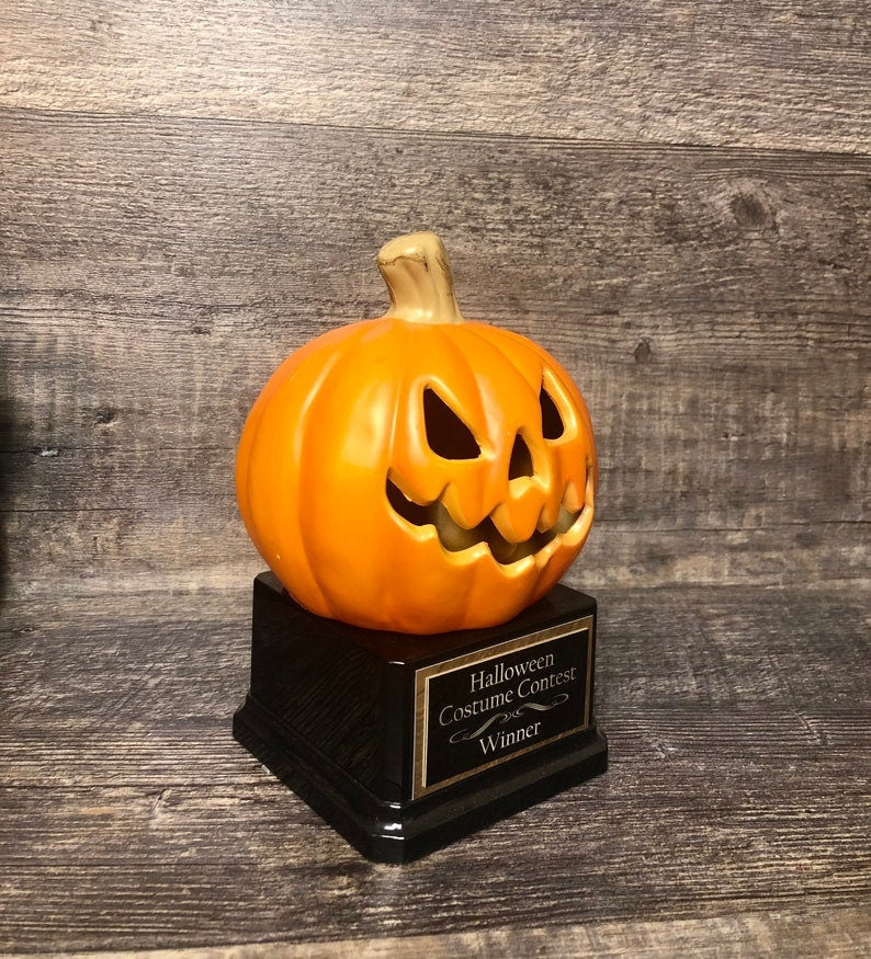 Halloween Pumpkin Trophy Carving Contest Jack O Lantern Trophy or Best Costume Contest Prize Pumpkin Halloween Decor Halloween Trophies