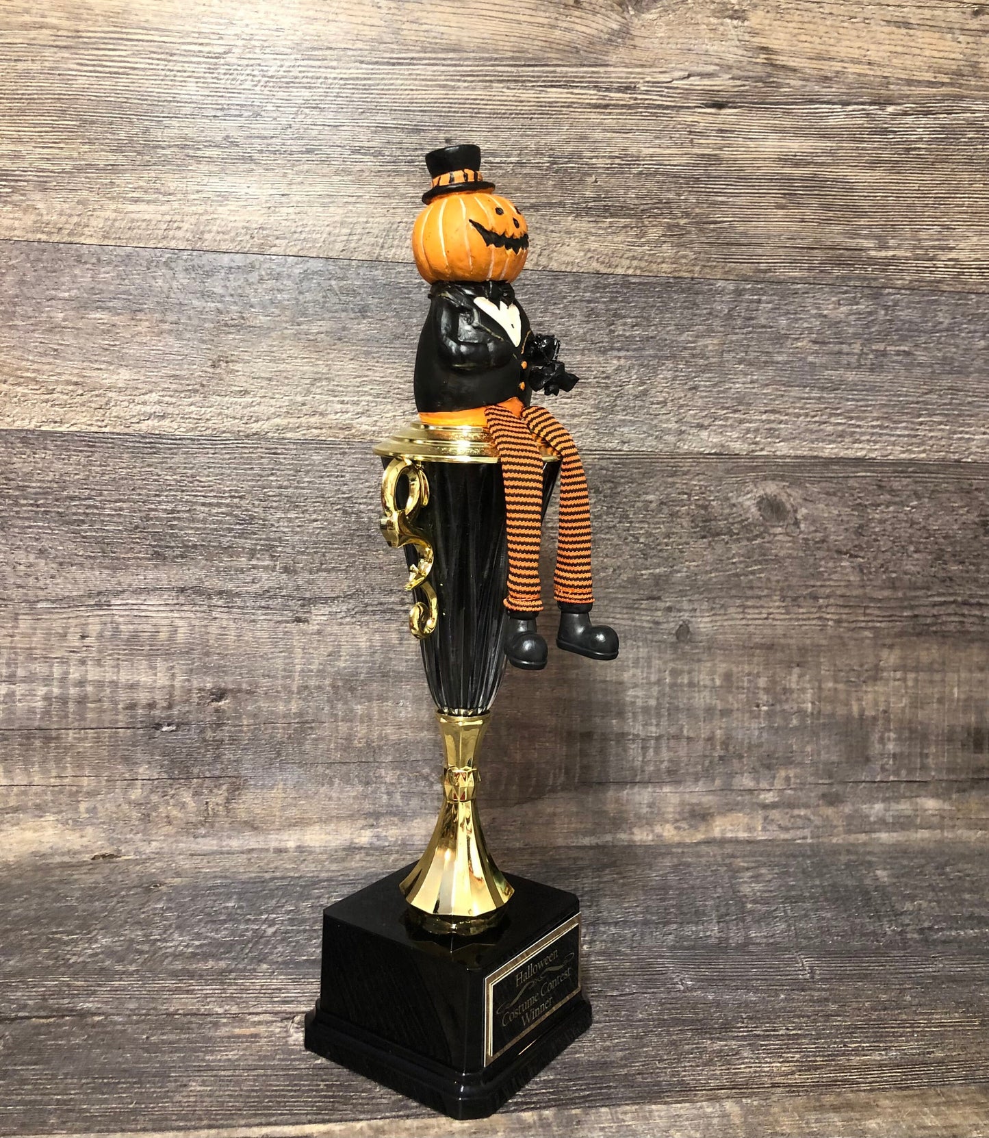Halloween Trophy Pumpkin Carving Contest Winner Costume Contest Dangle Leg Pumpkin Guy Halloween Decor Jack O Lantern Trunk Or Treat Pumpkin