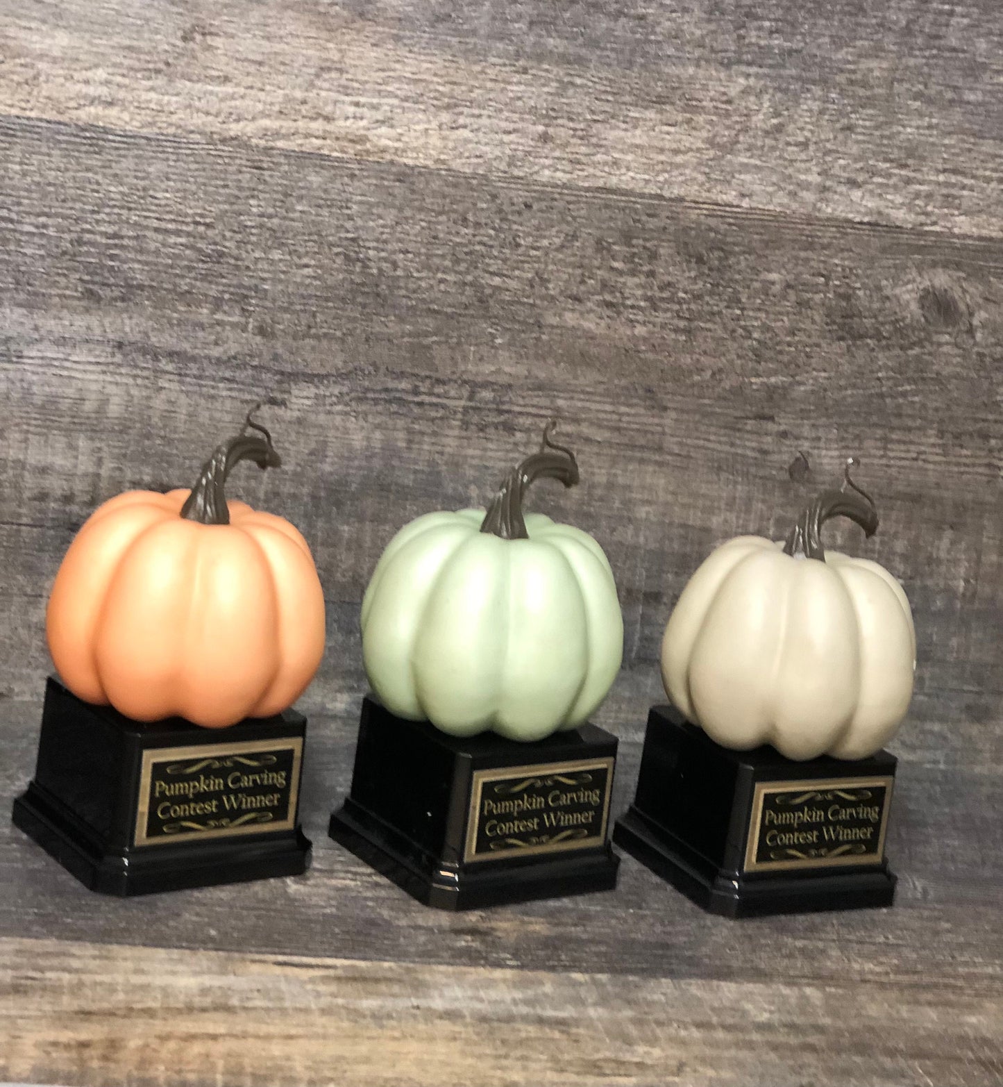 Mini Halloween Trophy Halloween Trophies THREE Pumpkin Carving Contest Trophy or Best Costume Trunk or Treat Jack O Lantern Halloween Decor