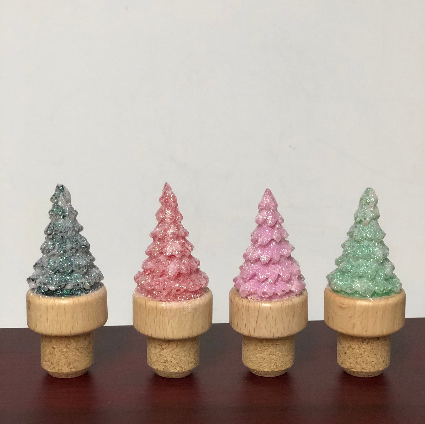 Wine Stopper Christmas Tree Glittered Elegant Holiday Gift Novelty Bottle Wine Cork Birthday Stocking Stuffer Secret Santa Wine Lover