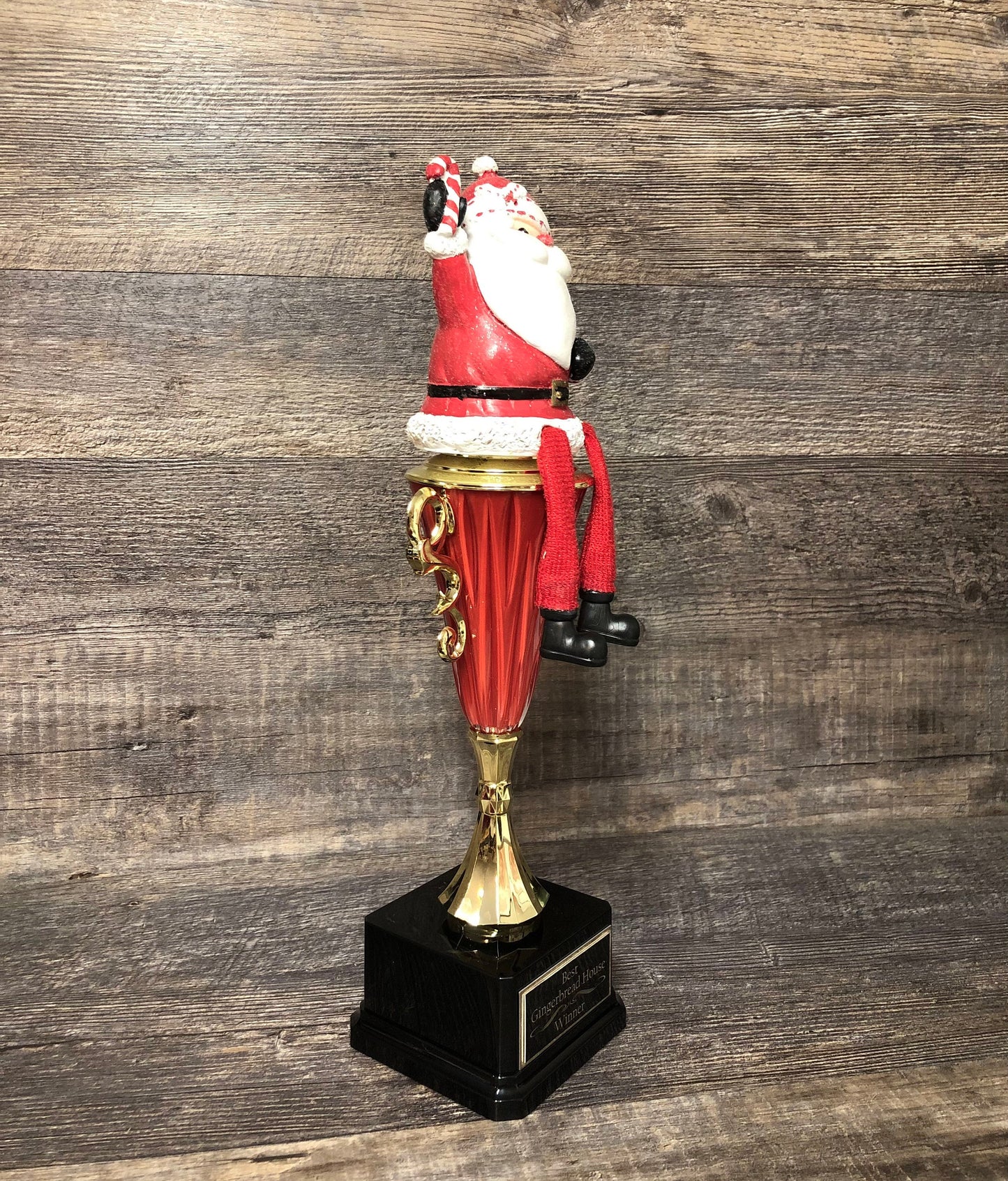 Ugly Sweater Contest Christmas Trophy Gingerbread House Cookie Bake Off Santa Family Party Award Winner Best Christmas Holiday Decor