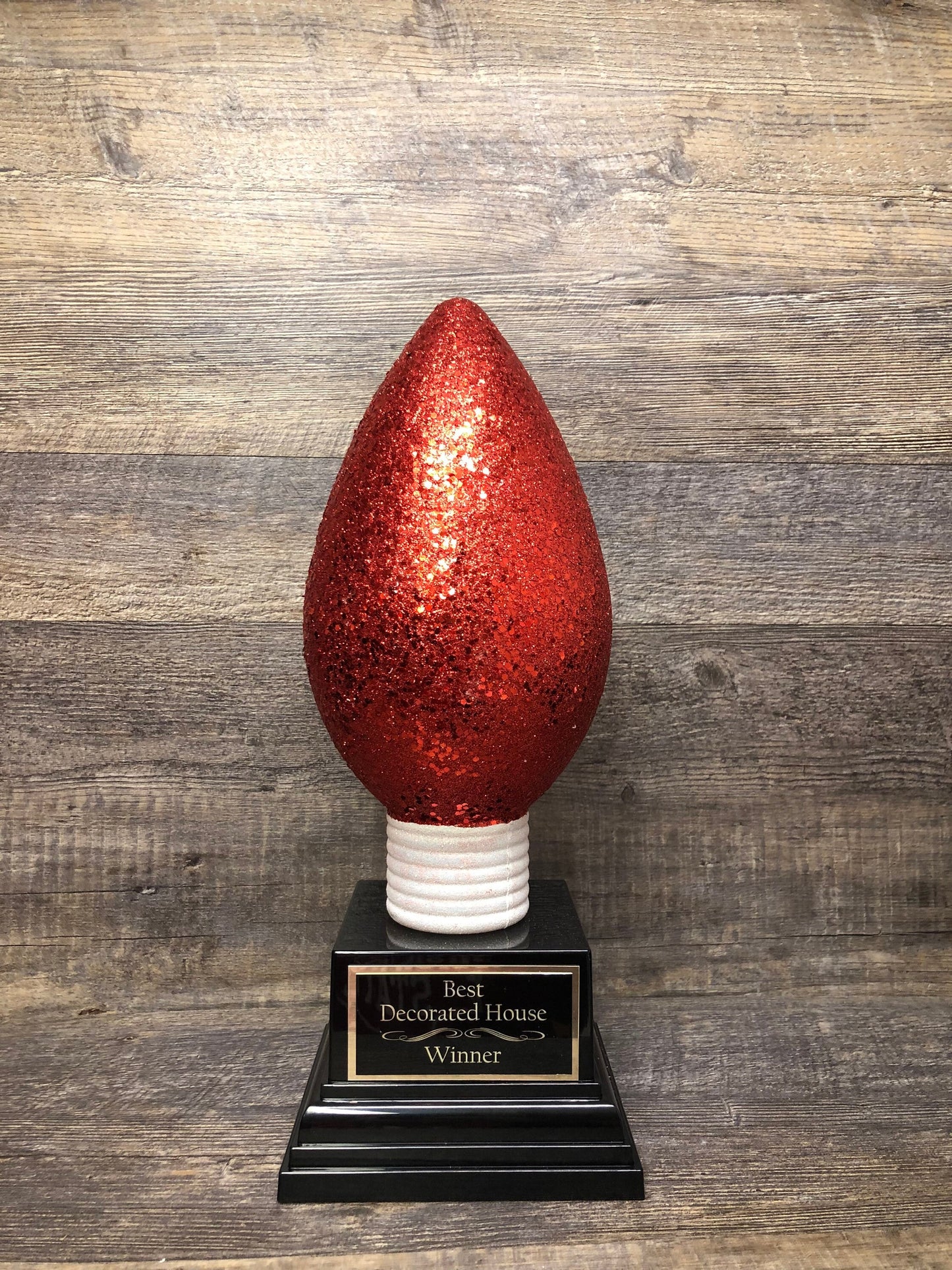 Best Decorated House Christmas Lights Trophy Neighborhood XL Christmas Light Bulb Ornament Ugly Sweater Christmas Holiday Party