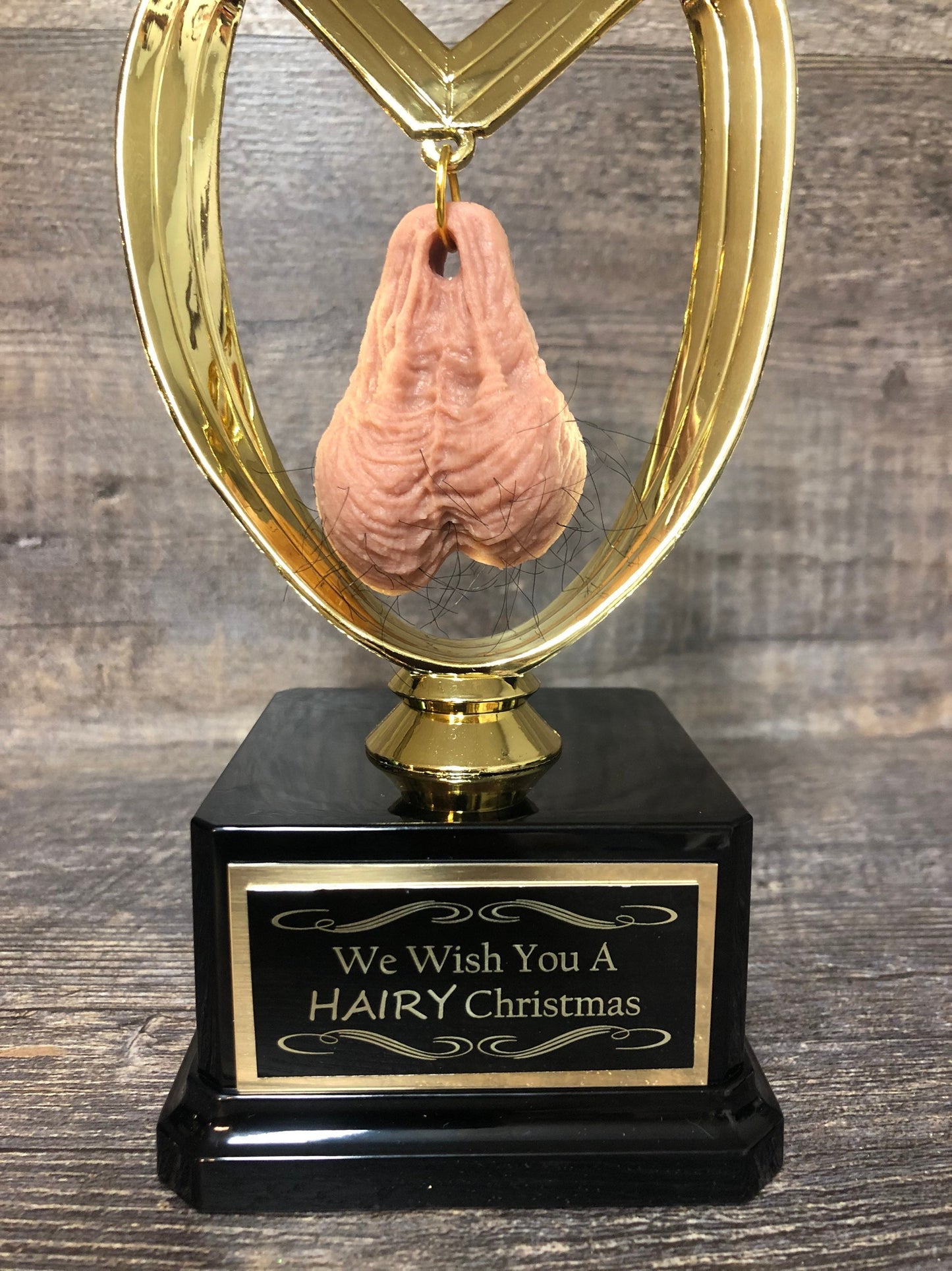 HAIRY Christmas Funny Trophy Adult Humor Gag Gift Testicle You Suck HAIRY Balls Fantasy Football Loser Trophy Last Place FFL Sacko Trophy