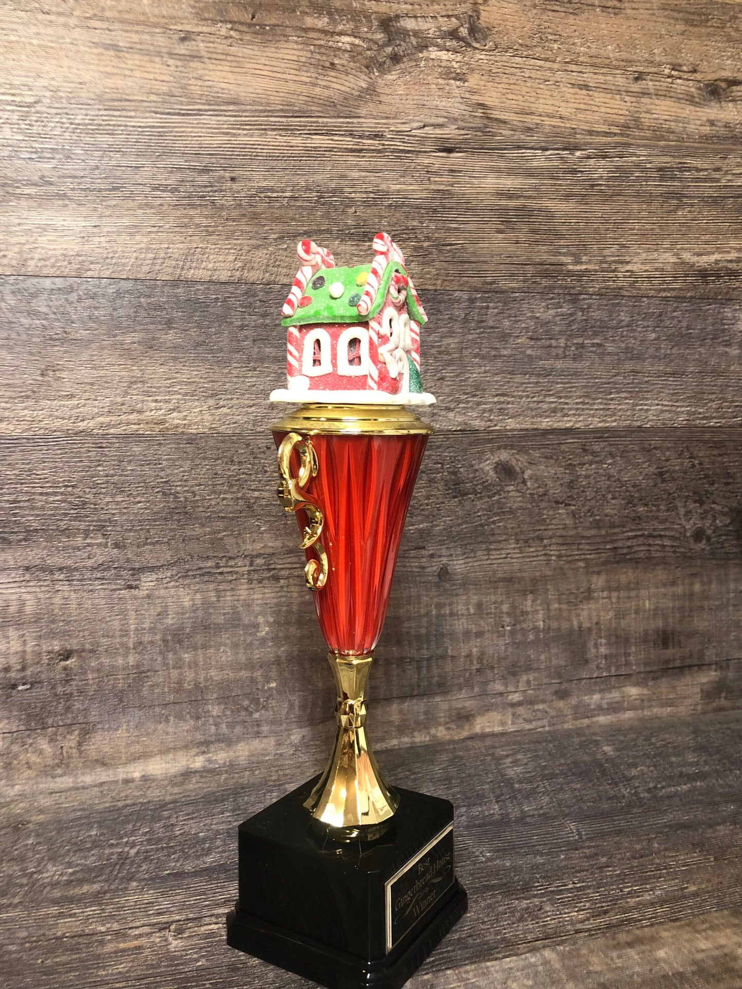 Gingerbread House Trophy Decorating Trophy Cookie Bake Off Ugly Sweater Contest Family Christmas Trophy Winner Christmas Decor Holiday Decor