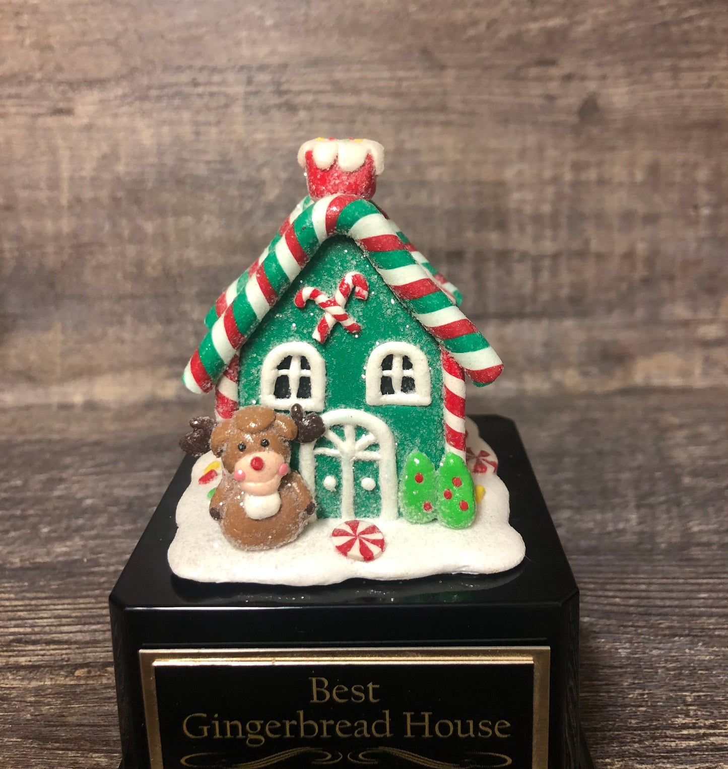 Gingerbread House Trophy Cookie Bake Off Ugly Sweater Trophy Contest Award Winner Christmas Cookie Decorating Holiday Party Reindeer Decor
