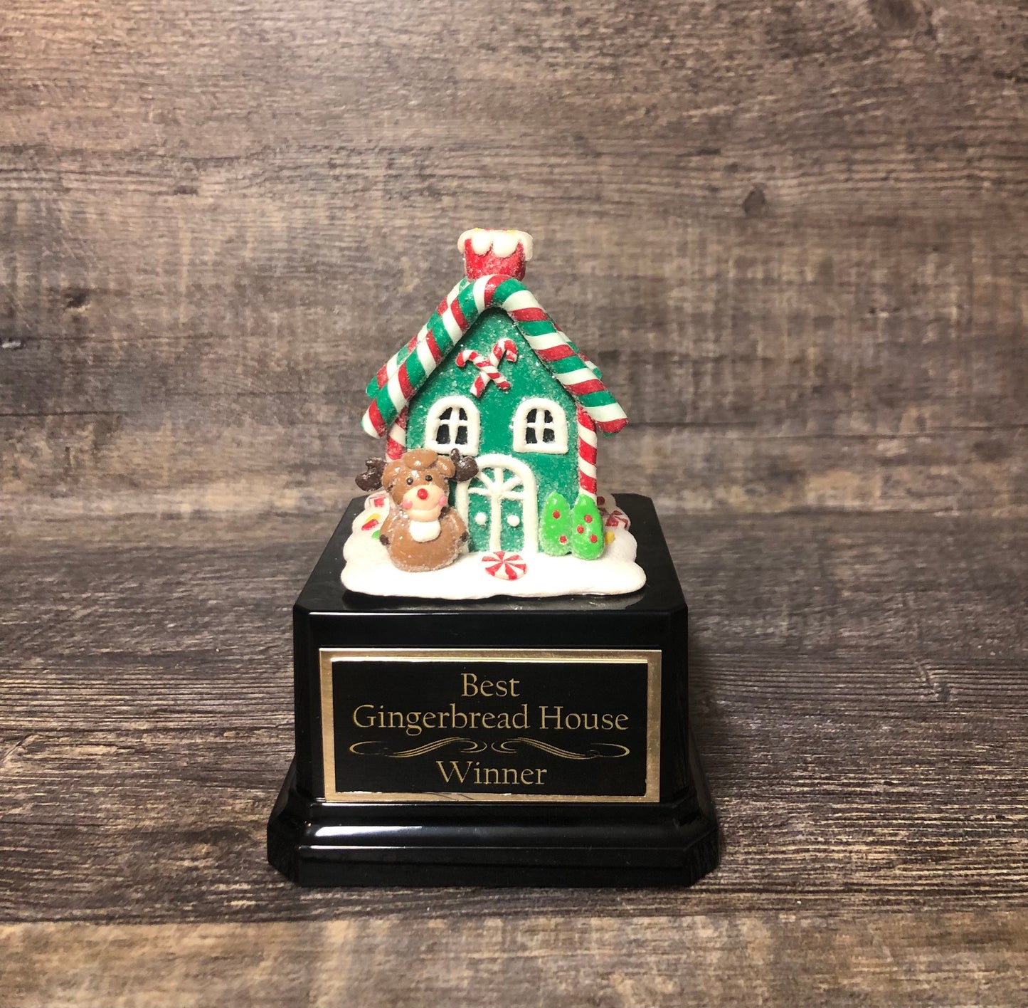 Gingerbread House Trophy Cookie Bake Off Ugly Sweater Trophy Contest Award Winner Christmas Cookie Decorating Holiday Party Reindeer Decor