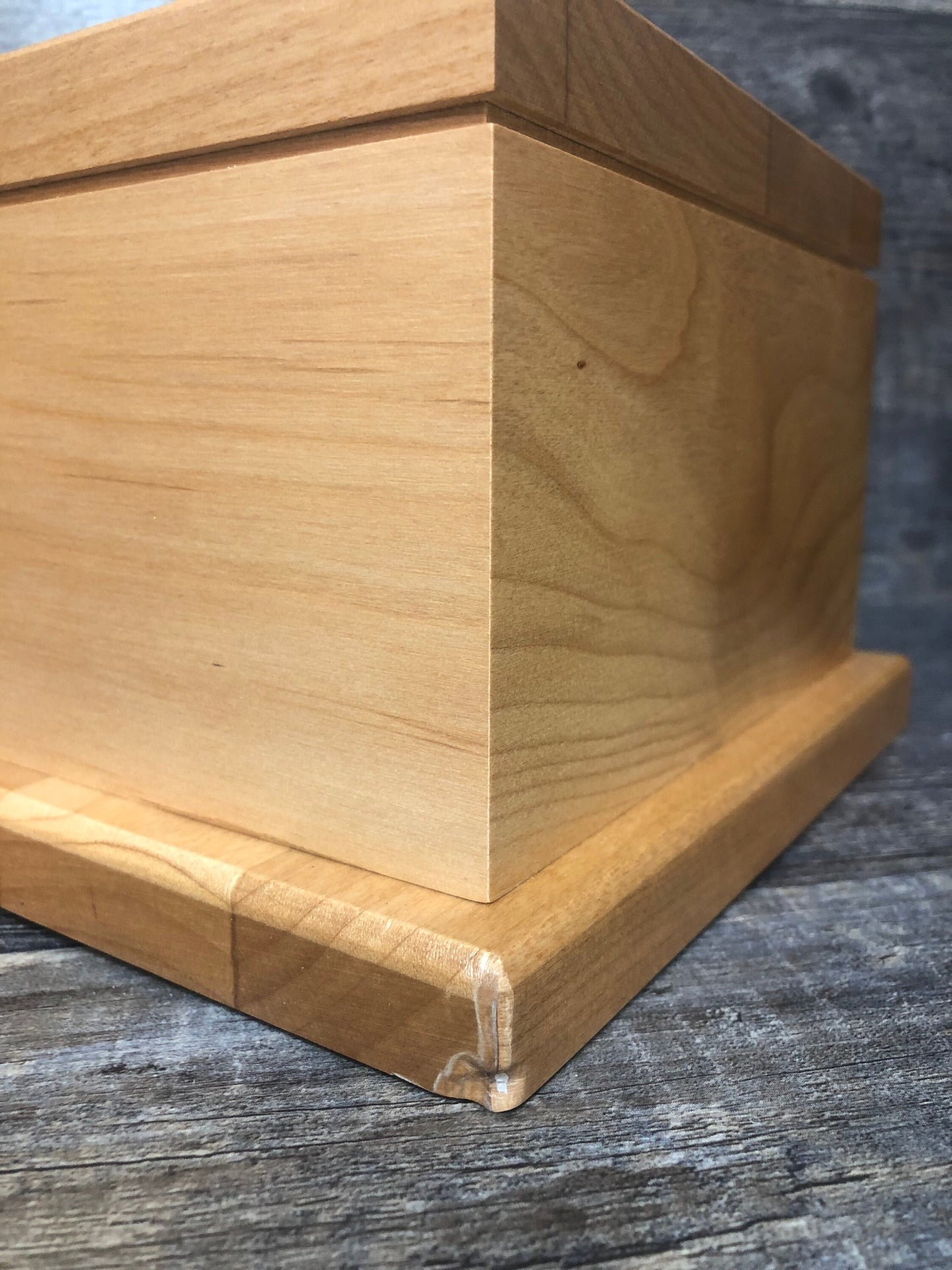 Dog Urn ** NOT PERFECT ** Pet Urn Pet Memorial Keepsake Cremation Urn Custom Photo Tile & Personalized Tag Red Alder Large Dog Up To 100lb