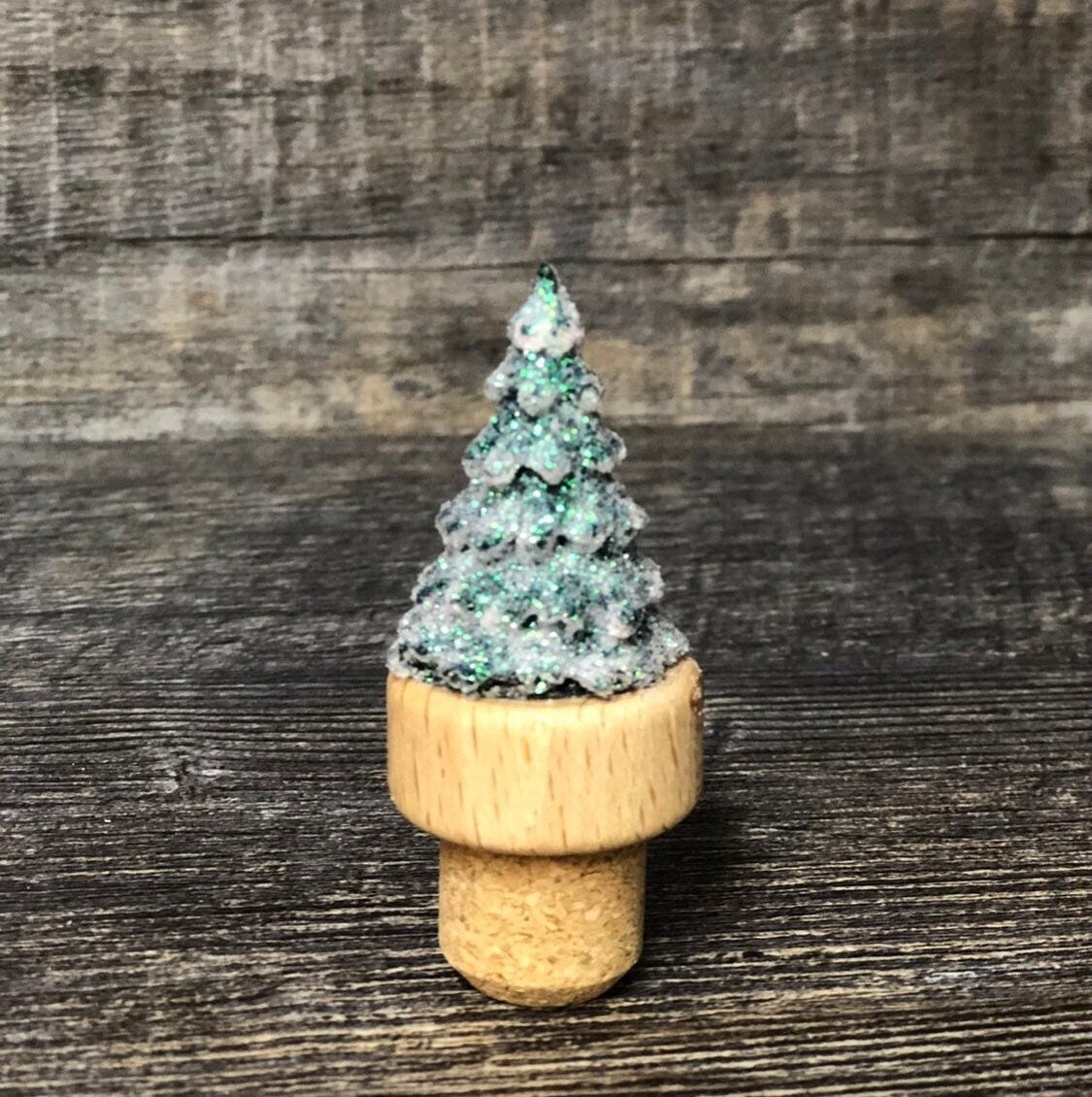 Wine Stopper Christmas Tree Glittered Elegant Holiday Gift Novelty Bottle Wine Cork Birthday Stocking Stuffer Secret Santa Wine Lover