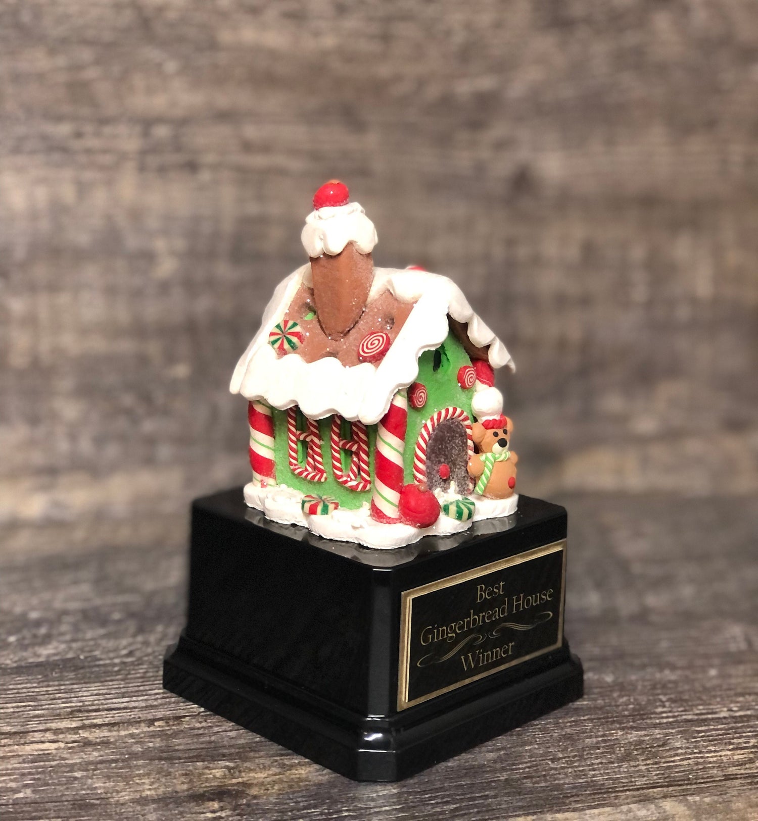 Gingerbread Trophy Cookie Bake Off Trophy Ugly Sweater Trophy Contest Award Winner Christmas Cookie Decorating Holiday Party Teddy Bear