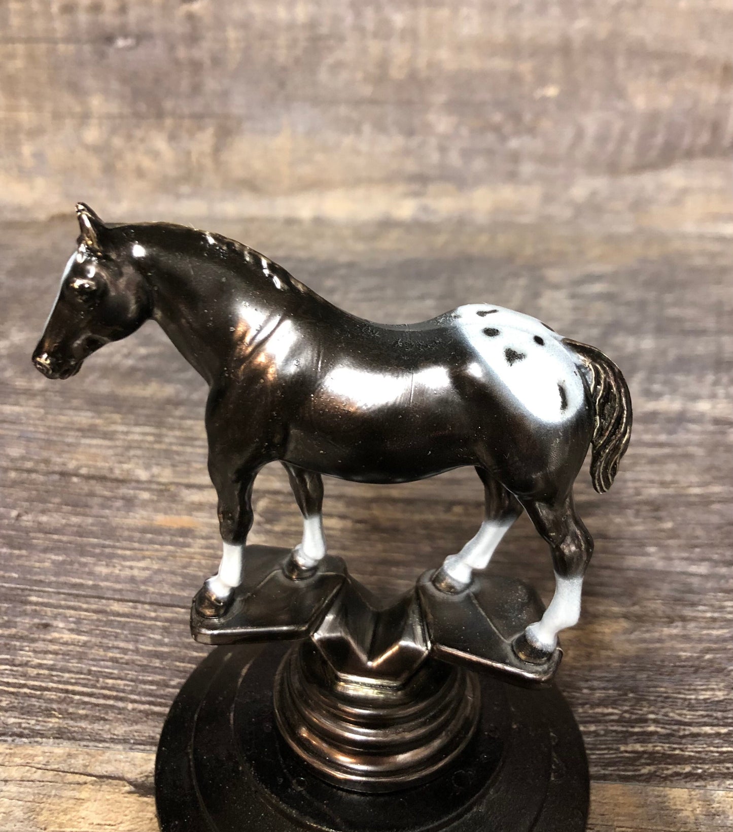 Horse Trophy Equestrian Cup Horse Best In Show Award Derby Cup Trophy Black Iridescent Cup With Appaloosa Horse Riding Equestrian Horseback