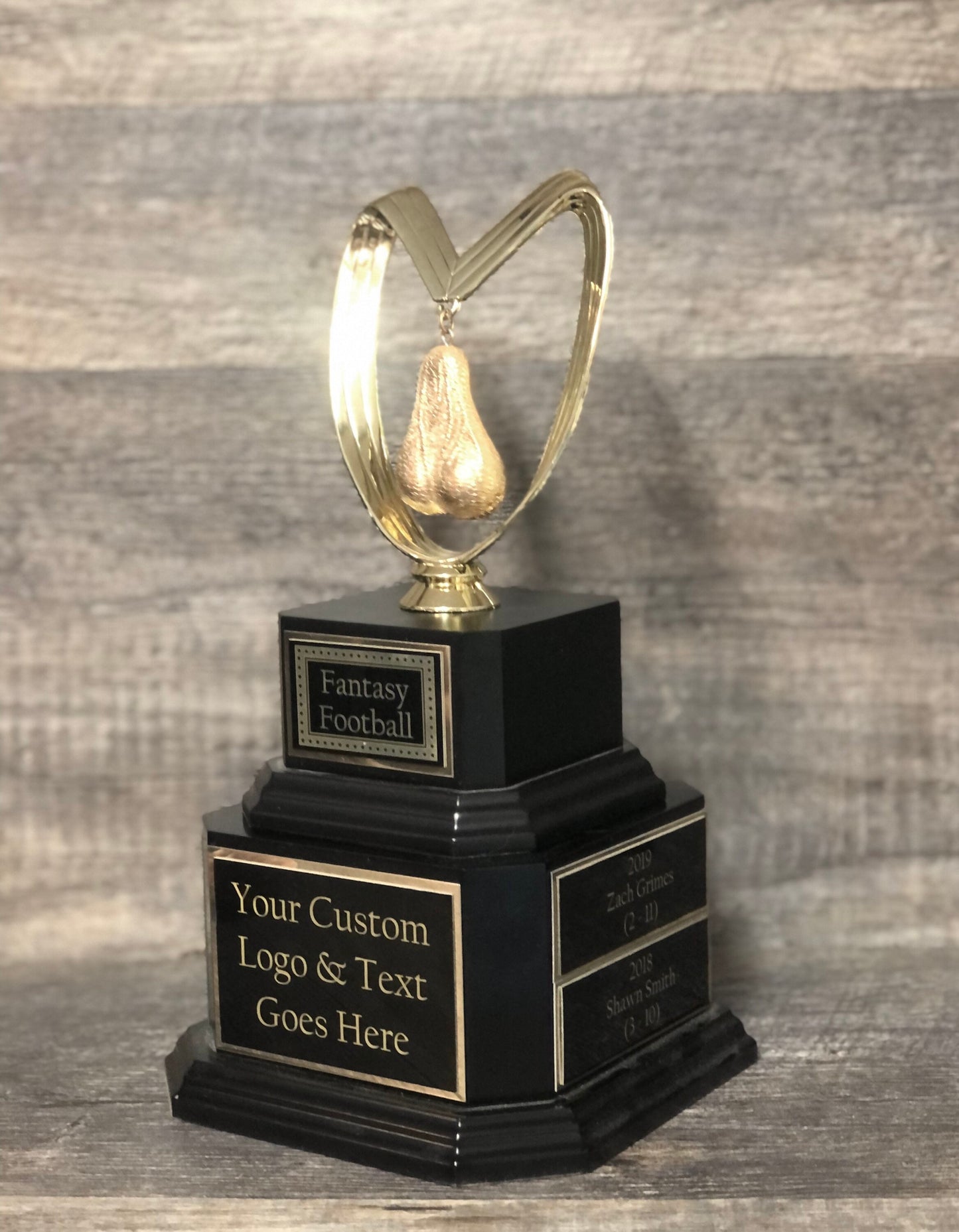 GOLD Balls Fantasy Baseball Loser Trophy Perpetual You Suck Last Place Golden Testicle Trophy You've Got Balls Funny Trophy Adult Humor