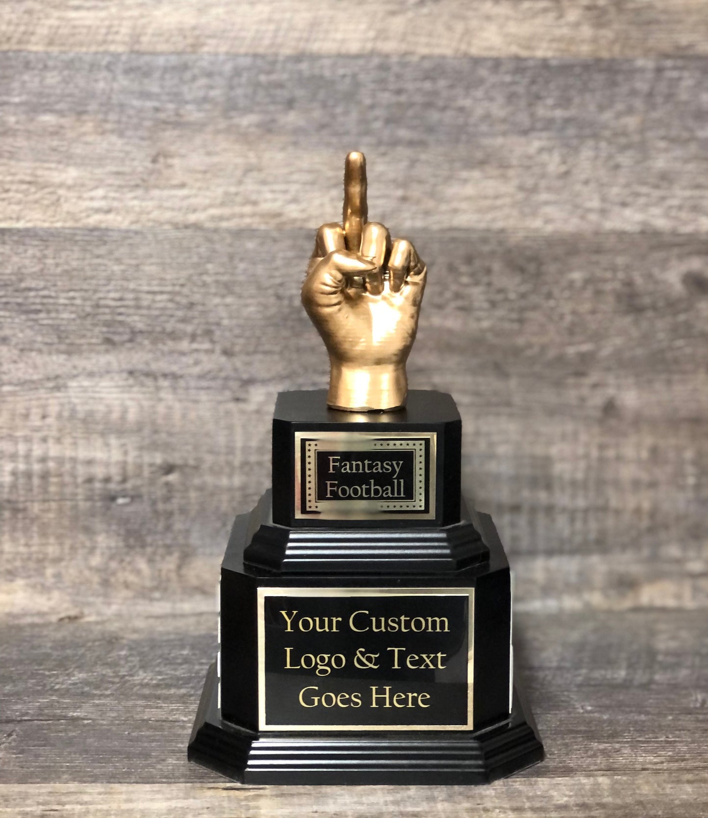 Middle Finger Fantasy Baseball League Perpetual Worst Stats Trophy Funny Gag Flipping You The Bird F*ck You One Finger Two Words Award