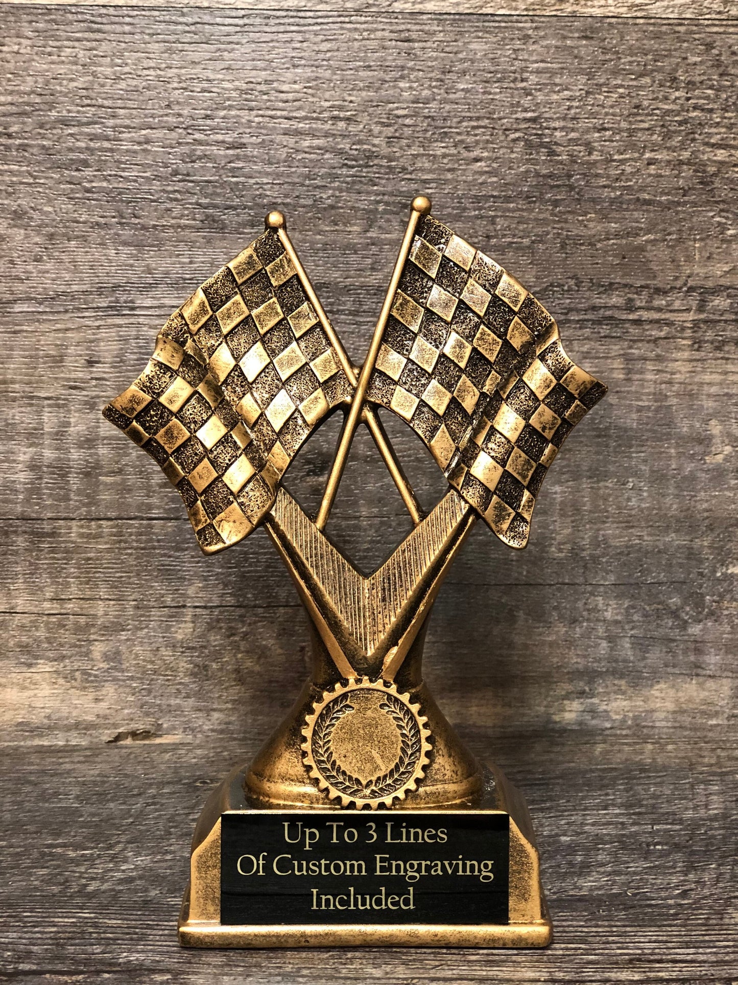Car Show Trophy 7" Checkered Flag Racing Trophy Race Flag Trophy Best Time Finish Line Winner Best In Show Classic Car Mechanic's Trophy