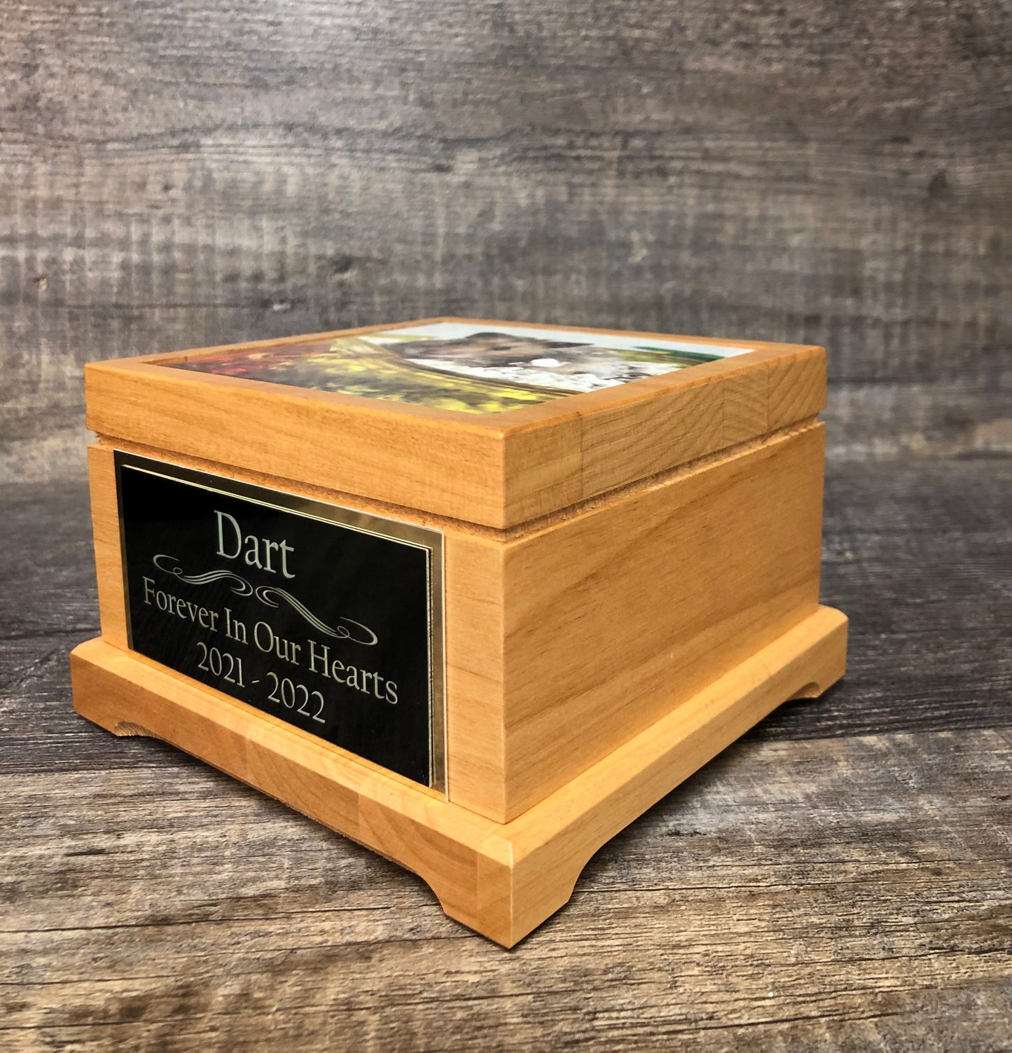 Hamster Urn Mouse Urn Guinea Pig Urn Small Animal Pet Urn Bunny Urn Pet Memorial Box Cremation Urn Custom Photo Tile & Engraved Tag To 25lbs