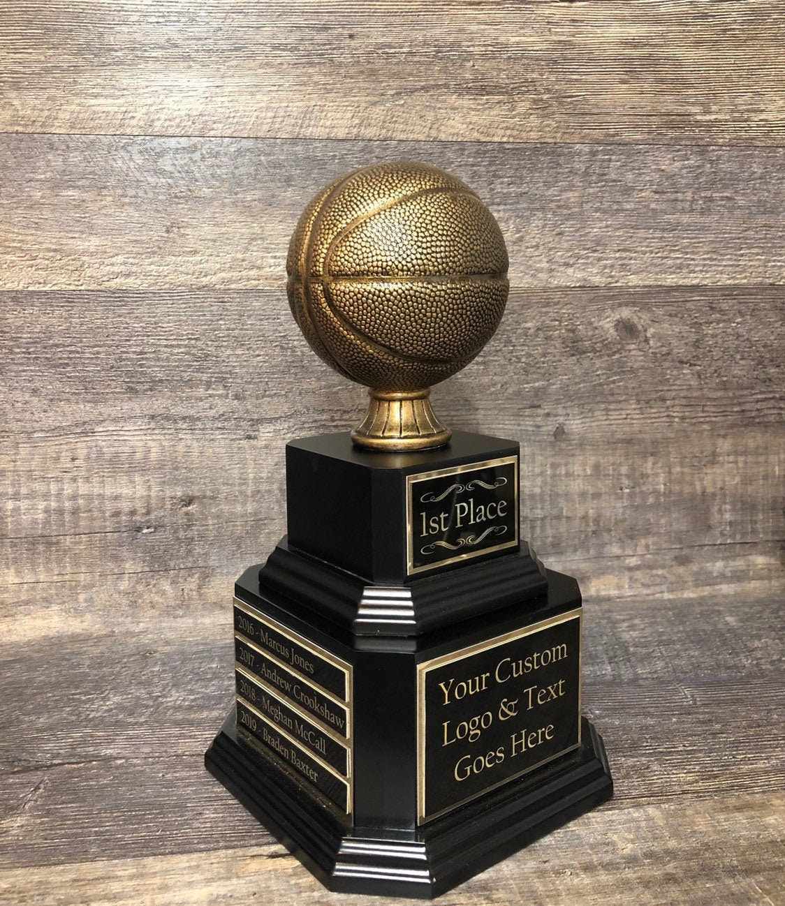 Basketball Trophy Basketball Madness Fantasy Trophy 6 or 12 Perpetual Trophy League Bracket Winner Fantasy Basketball Award Trophy
