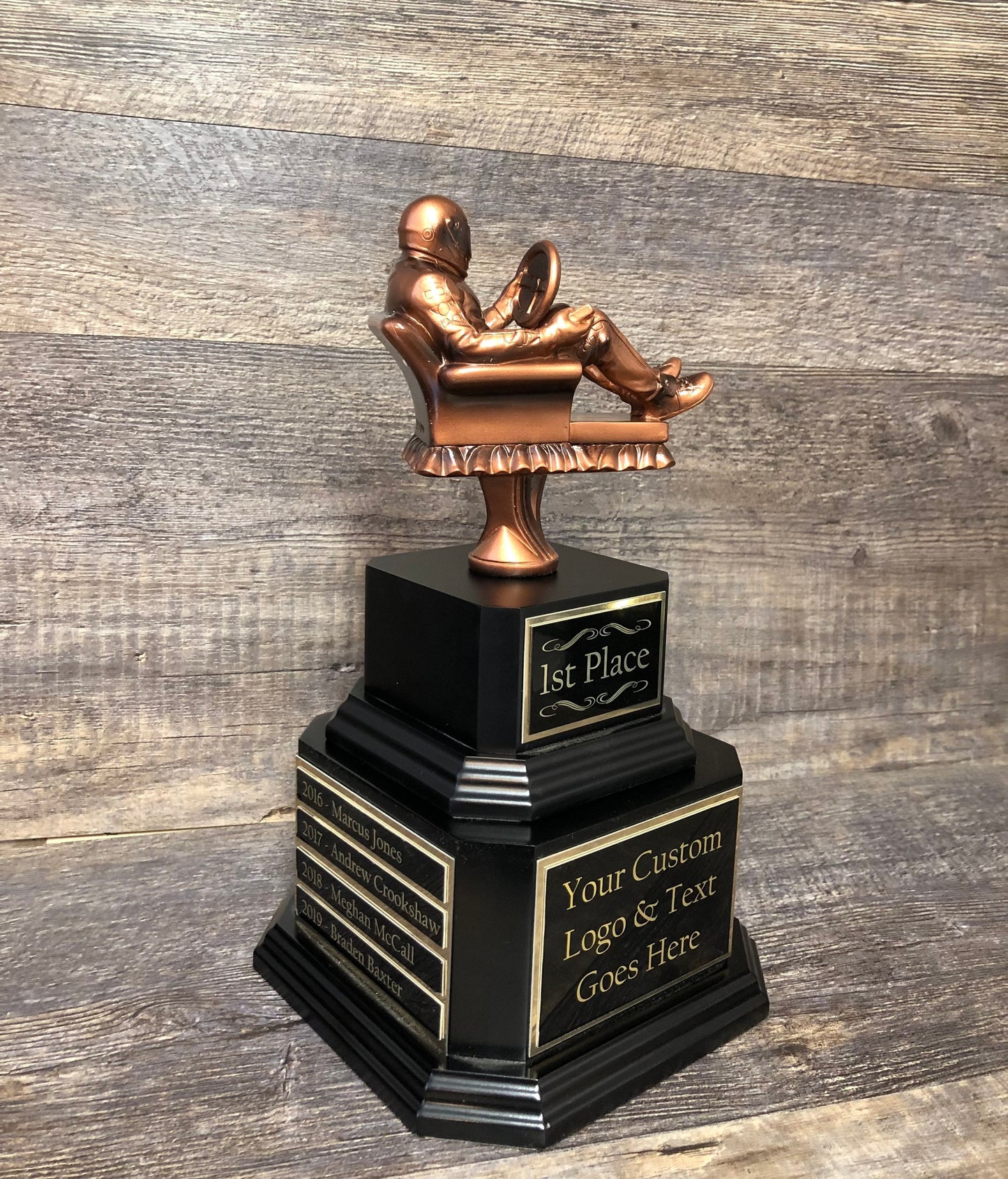 Racing Trophy Armchair Fantasy Motorsport Auto Racing Perpetual Trophy Award Car Show Trophy Champion Championship Team Award Personalized