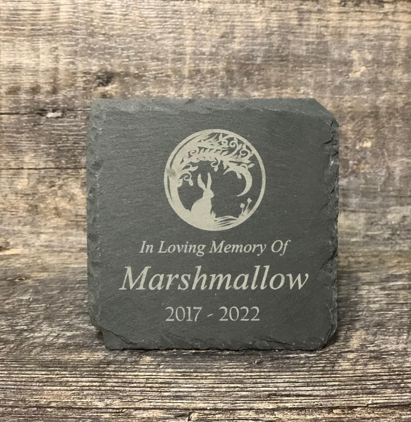 Bunny Memorial Stone Pet Rabbit Memory Stone Pet Loss Gift Grave Marker Remembrance Stone Memorial Plaque Slate Custom Engraved