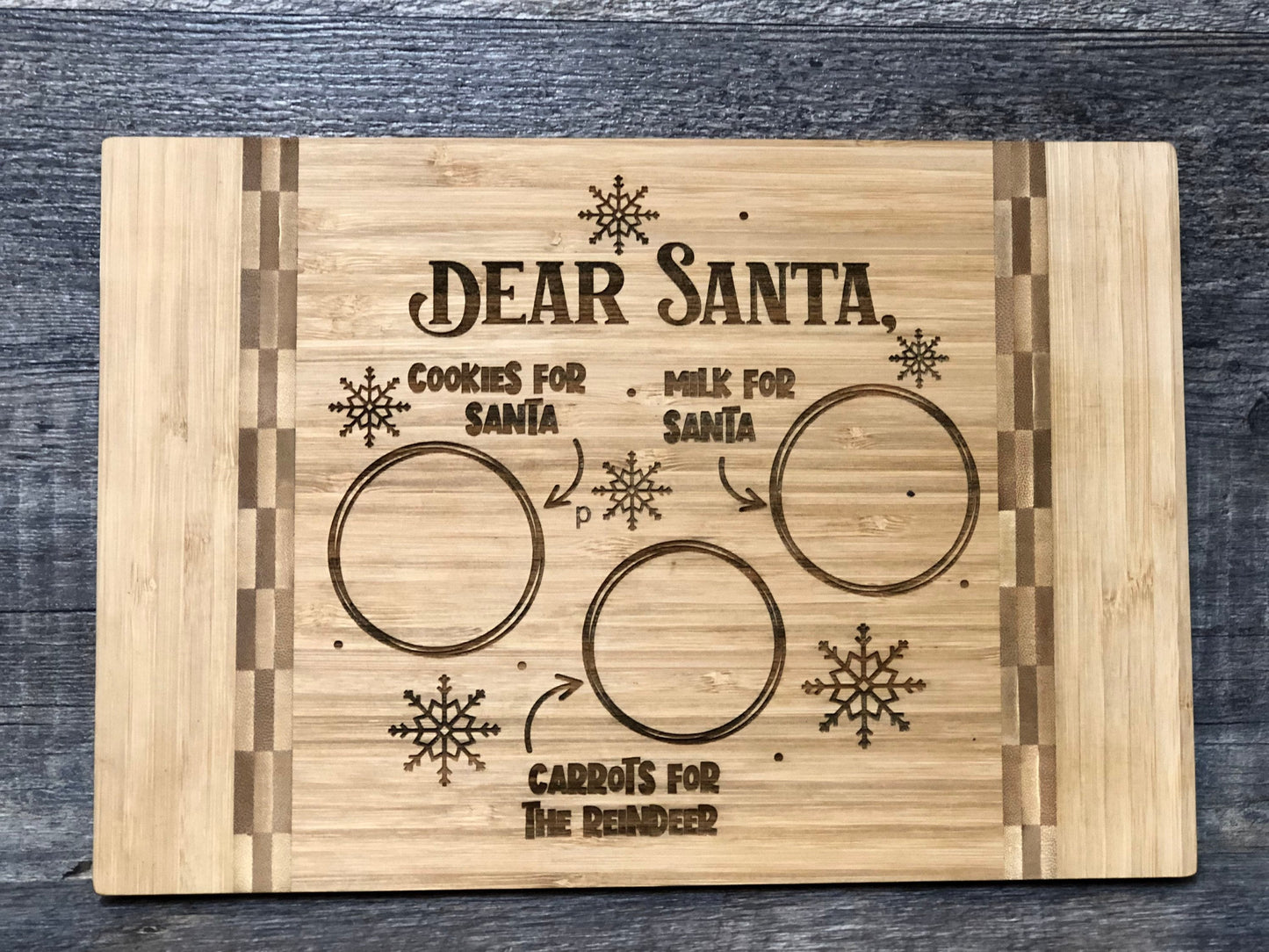 Christmas Cutting Board Santa Tray Christmas Snacks For Santa Christmas Eve Plate Platter Holiday Cookies For Santa Christmas Gift Gift