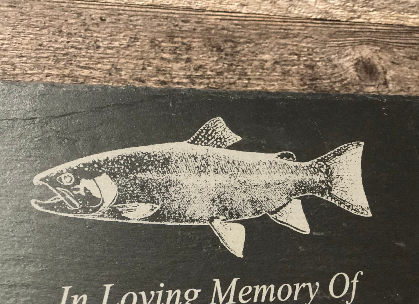 Memorial Stone Memory Stone Slate Remembrance Custom Engraved FISHING Garden Memorial Stone Plaque In Loving Memory of Name Plate