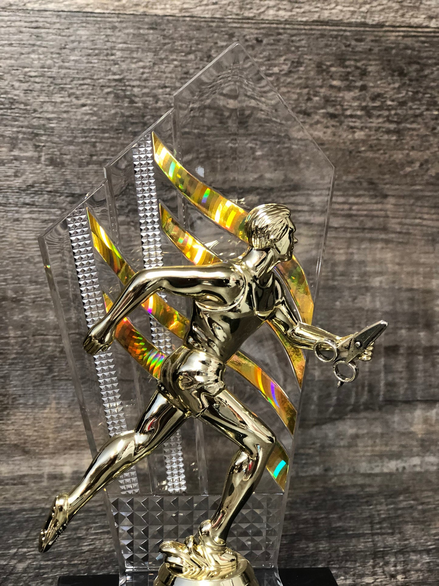 Successfully Runs With Scissors Funny Trophy Gag Gift Runner Jogger Track Birthday Gift Achievement Award Adult Humor Marathon Trophy