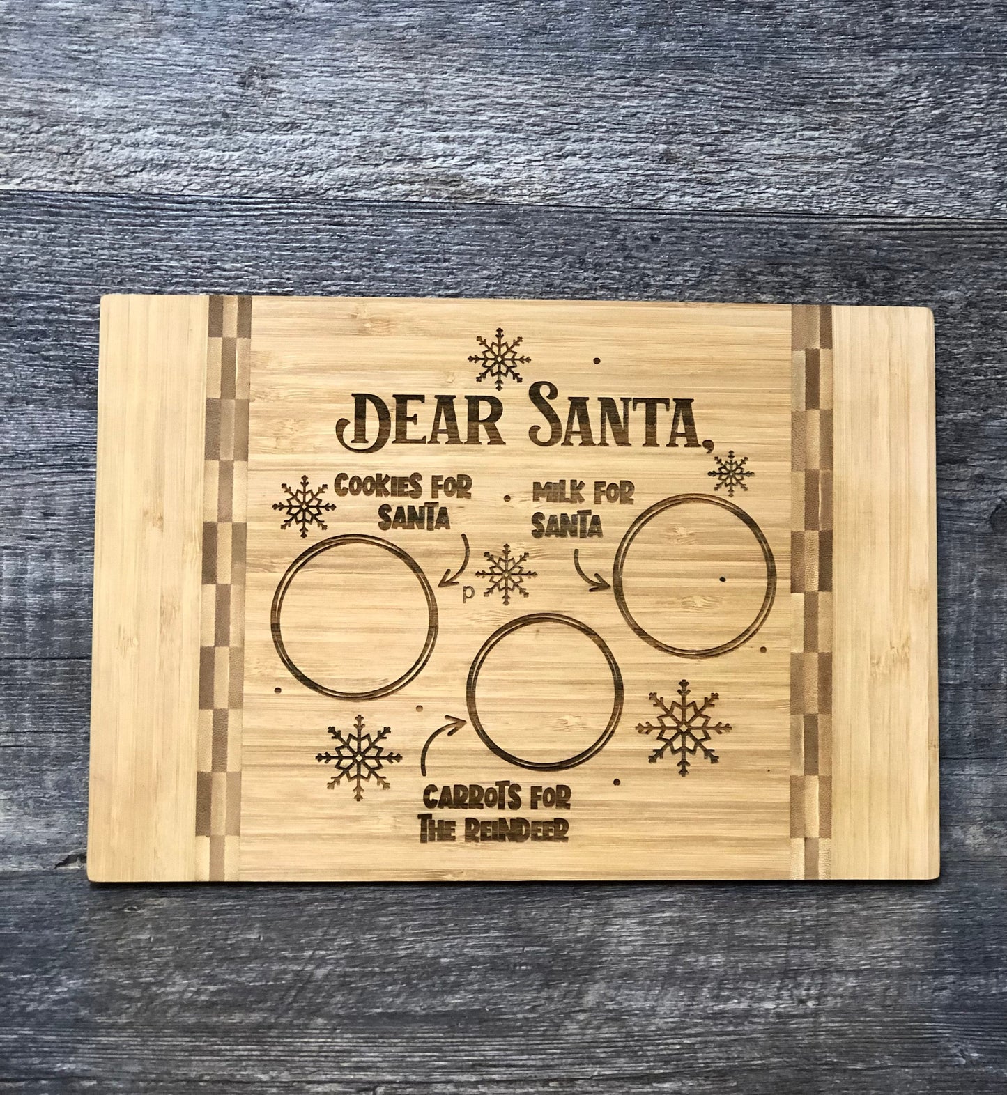 Christmas Cutting Board Santa Tray Christmas Snacks For Santa Christmas Eve Plate Platter Holiday Cookies For Santa Christmas Gift Gift
