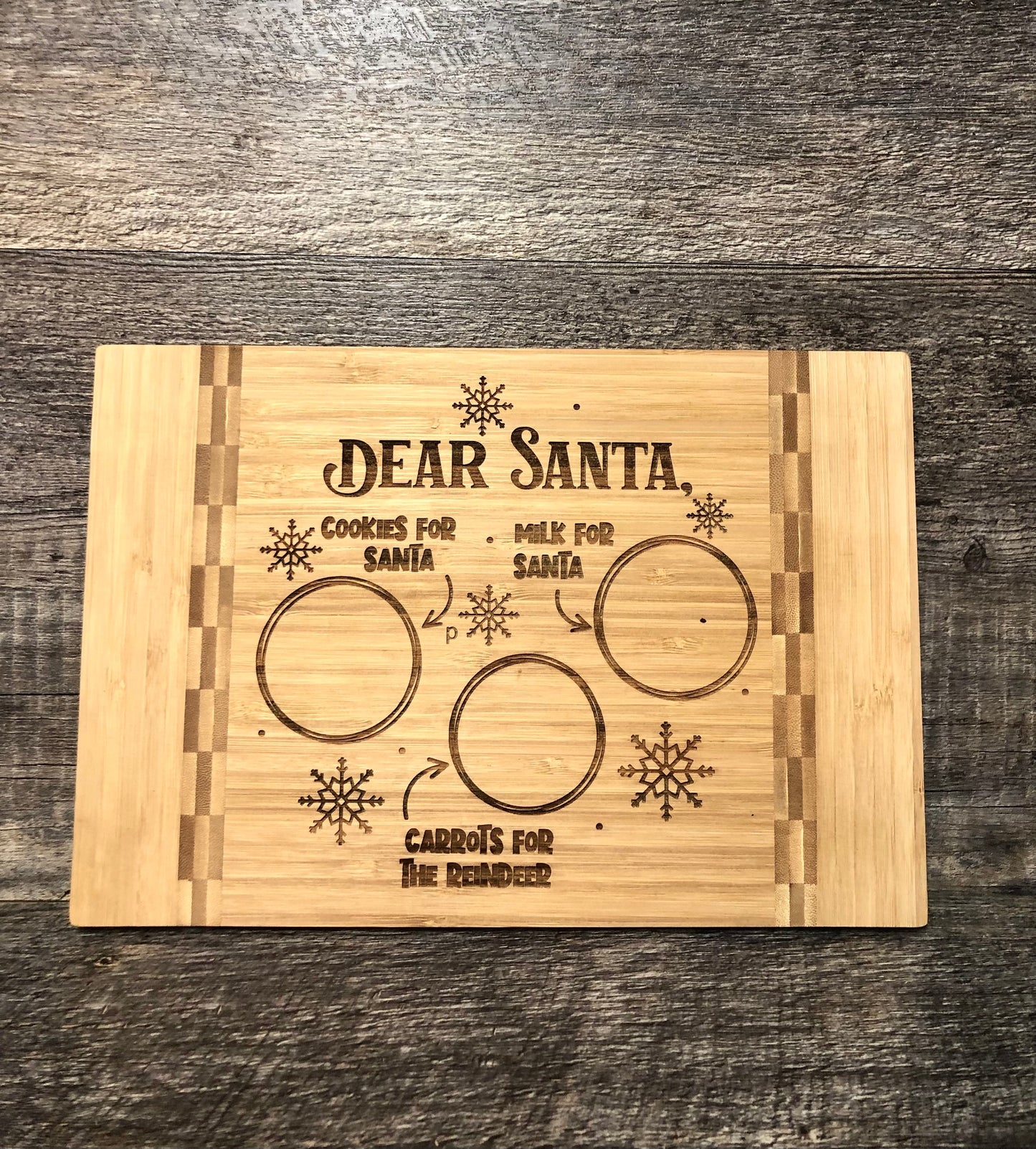 Christmas Cutting Board Santa Tray Christmas Snacks For Santa Christmas Eve Plate Platter Holiday Cookies For Santa Christmas Gift Gift
